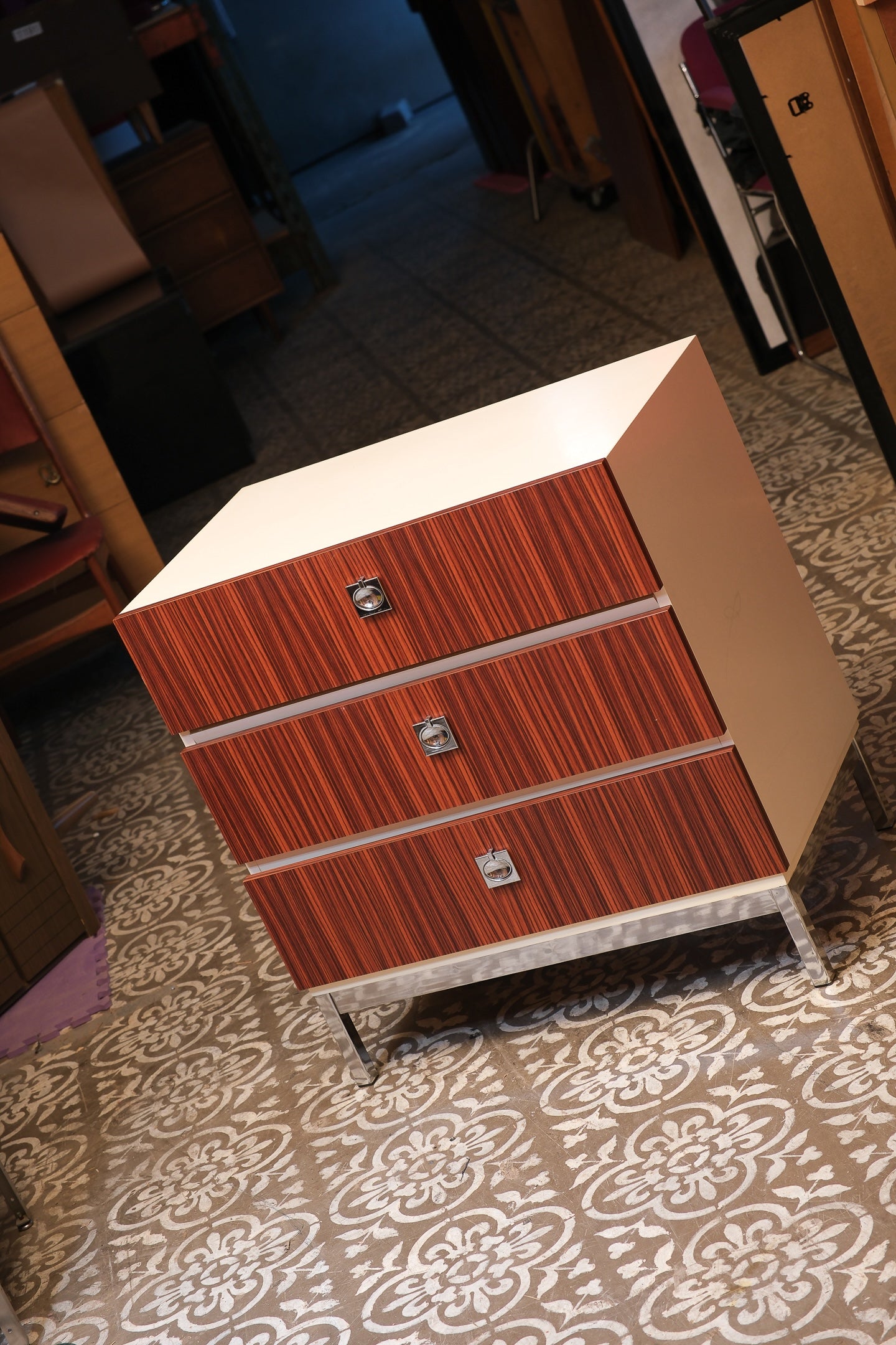 MCM Style Zebrawood Cabinet