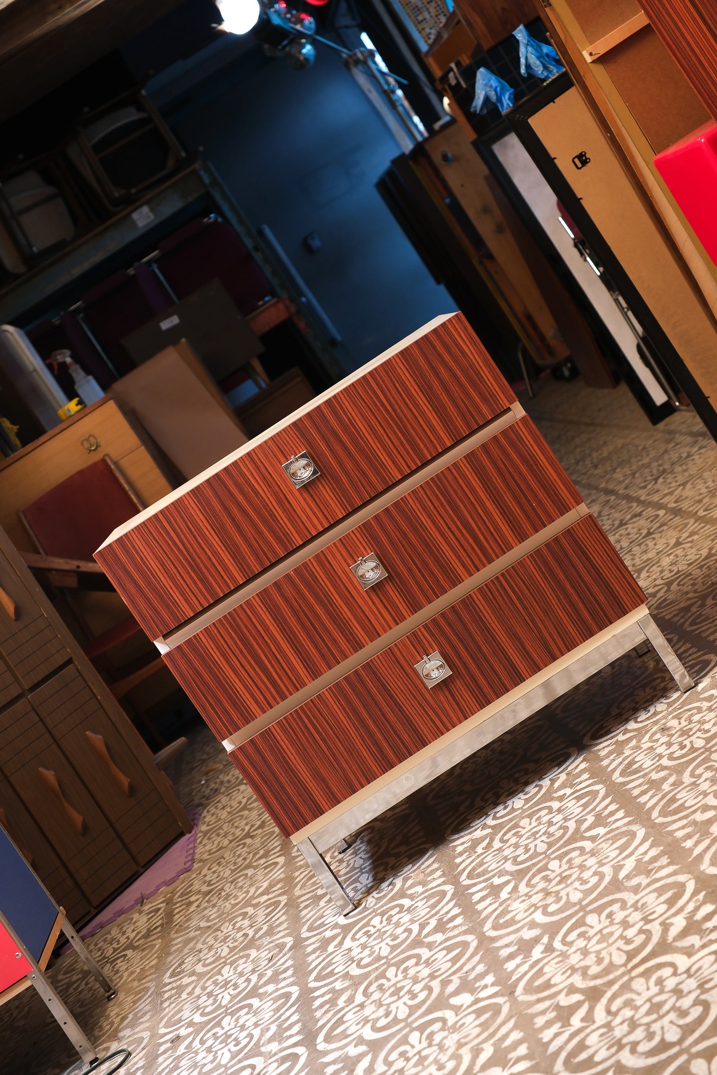 MCM Style Zebrawood Cabinet