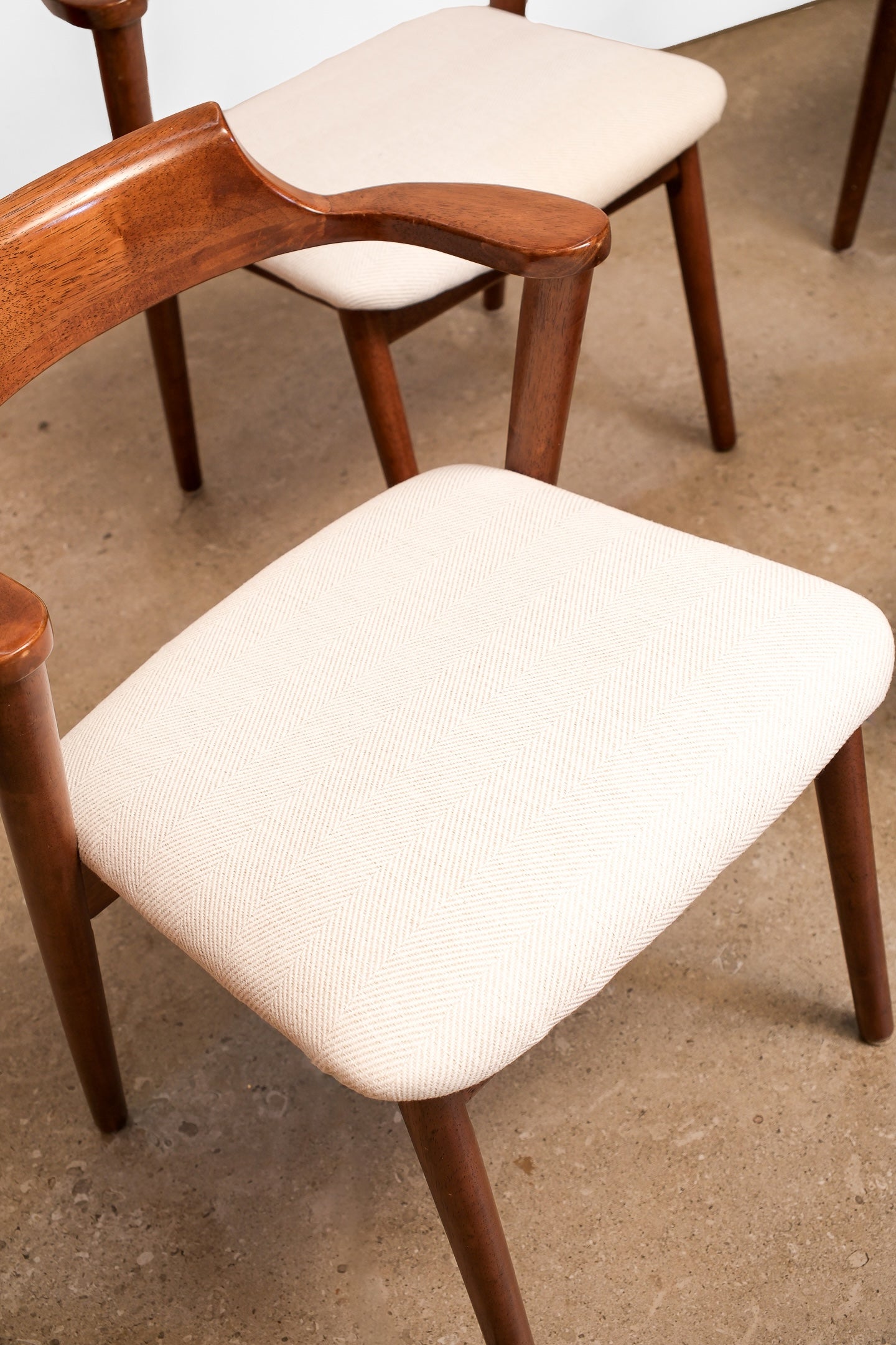 MCM Style Walnut Chair Set