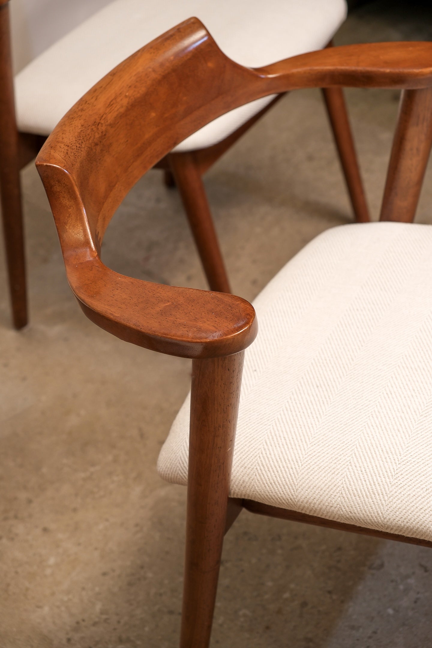 MCM Style Walnut Chair Set