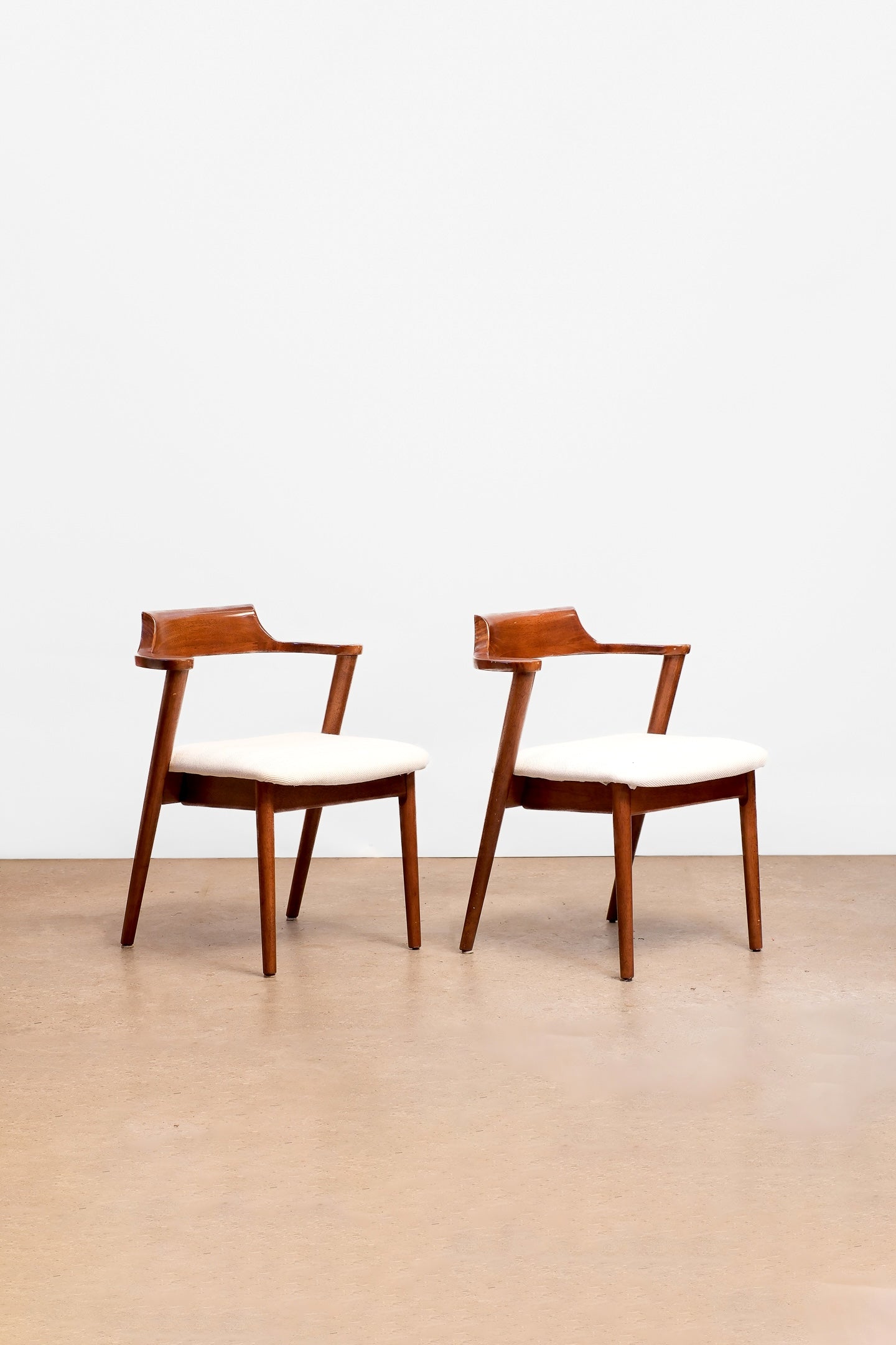 MCM Style Walnut Chair Set