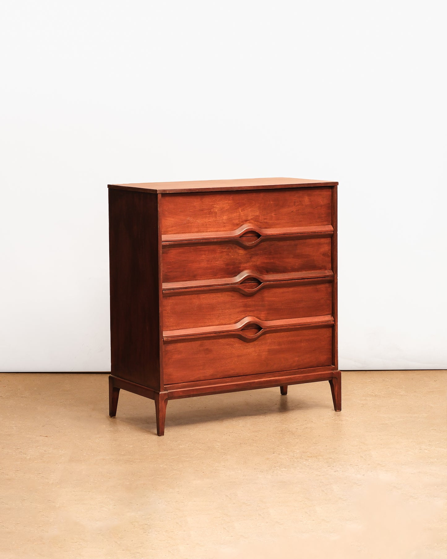 MCM Mahogany Tallboy Dresser