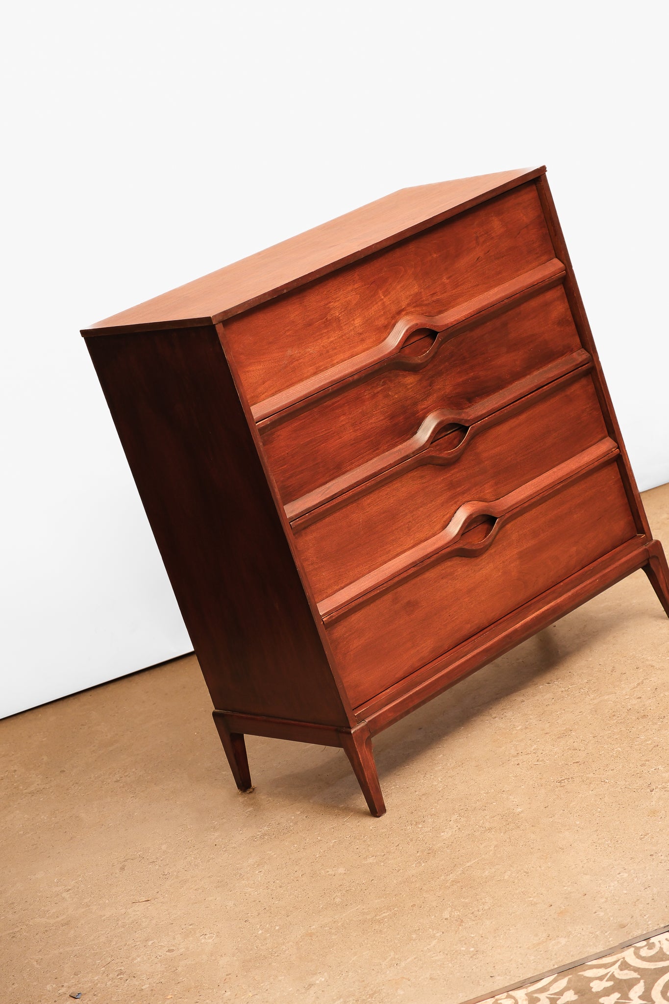 MCM Mahogany Tallboy Dresser