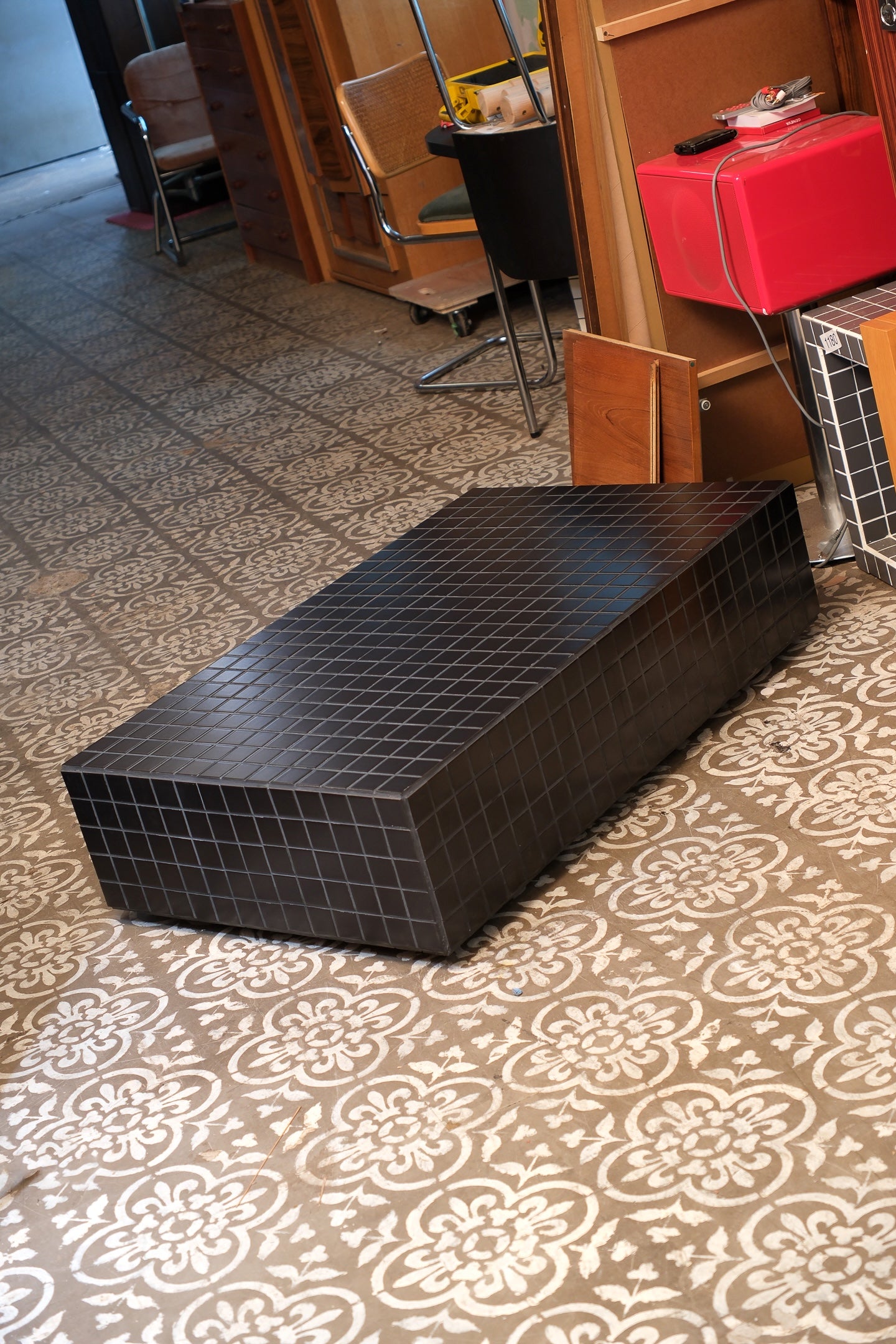 Tiled Large Black Coffee Table
