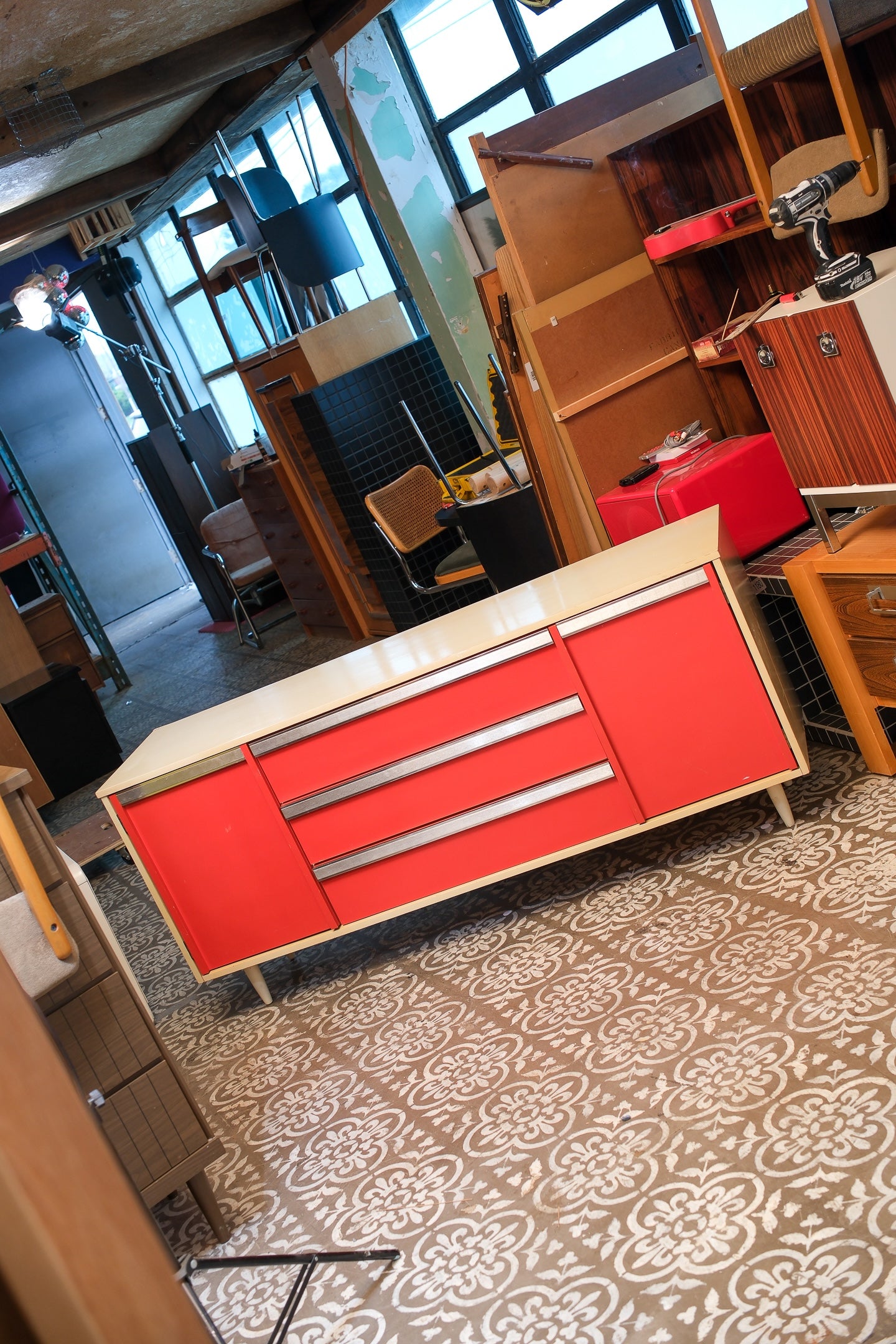 MCM Red Credenza By Viscol