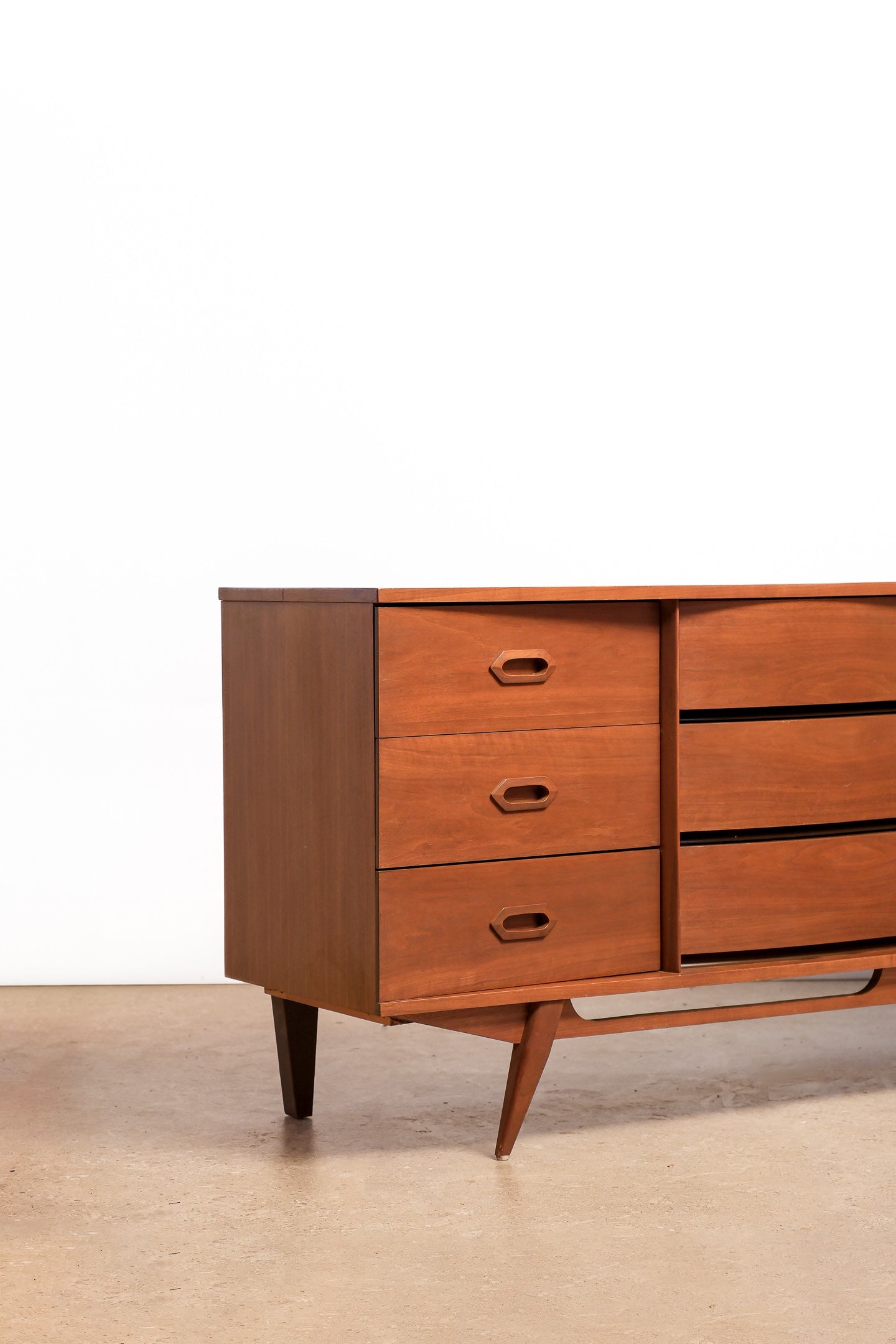 MCM Refurbished Wide Walnut Dresser