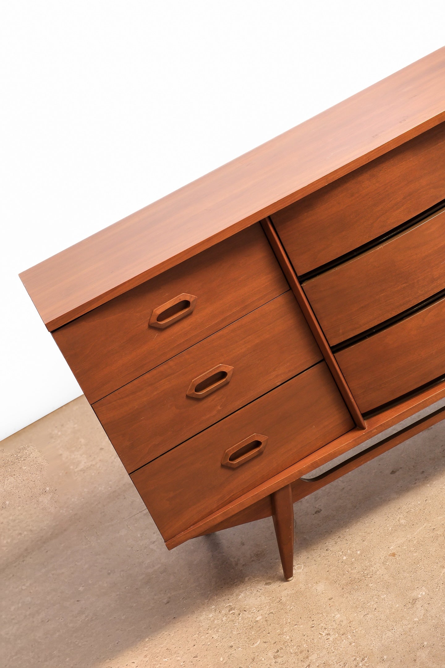 MCM Refurbished Wide Walnut Dresser