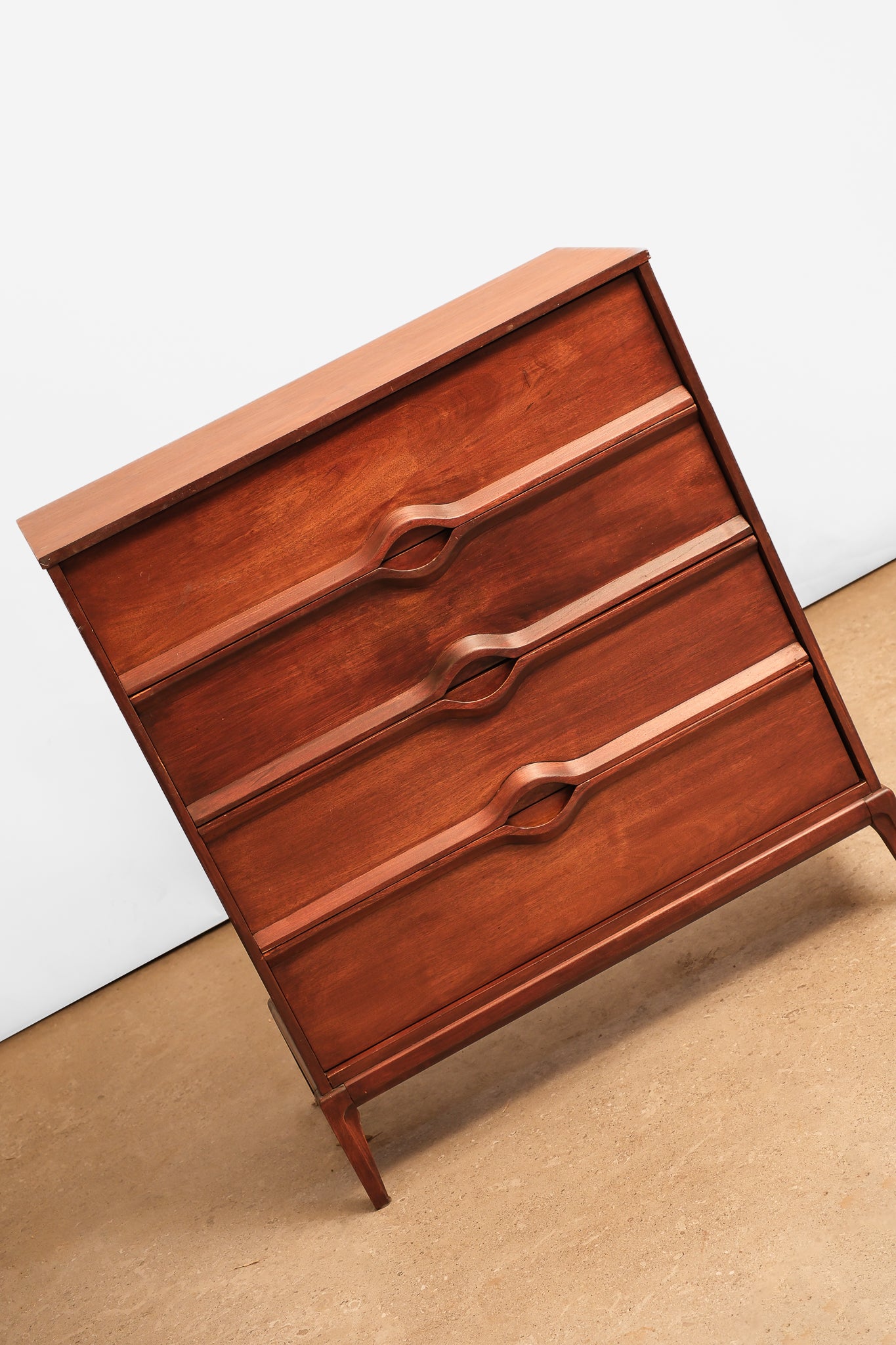 MCM Mahogany Tallboy Dresser