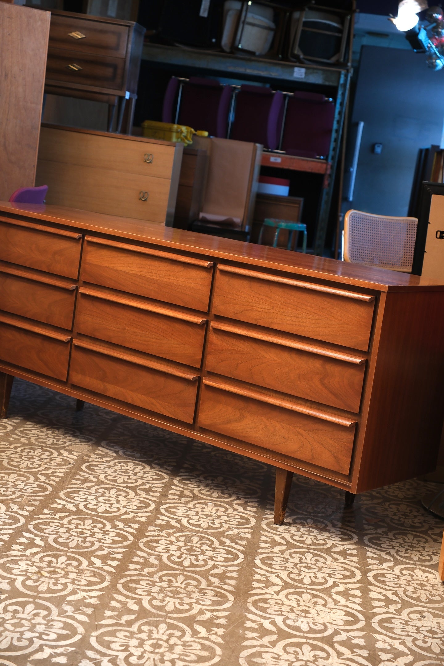 MCM Dark Walnut Wide Dresser By HPL