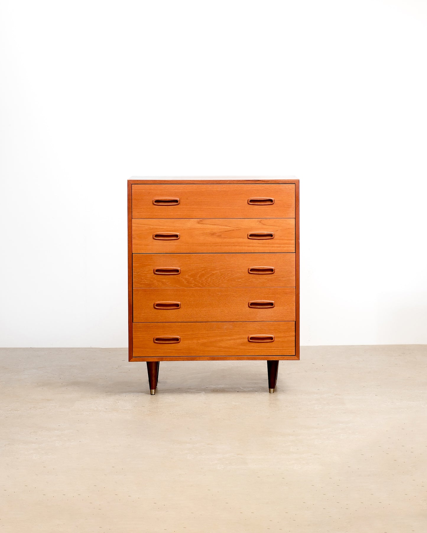 MCM Teak Tallboy Dresser By Domino Møbler