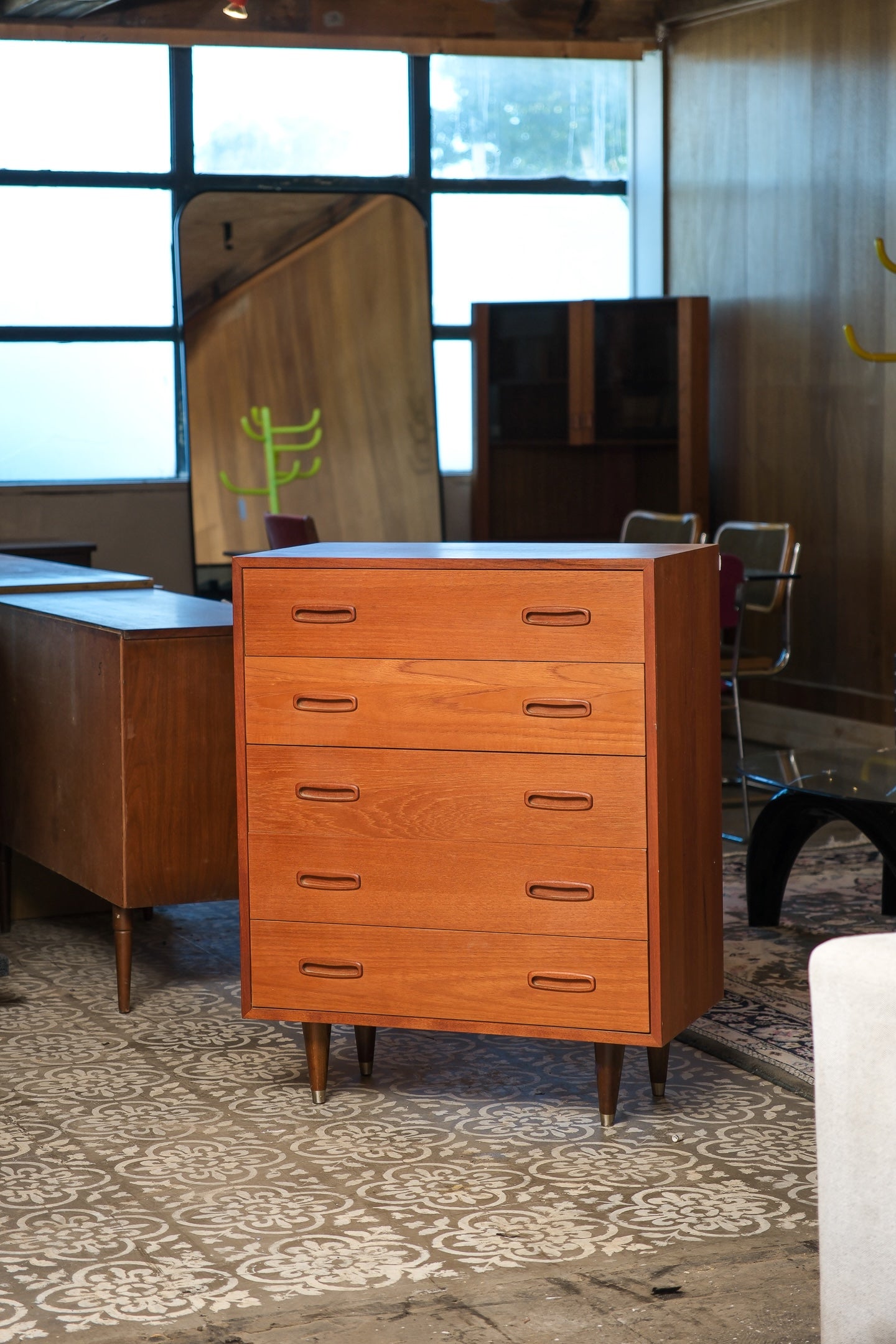 MCM Teak Tallboy Dresser By Domino Møbler