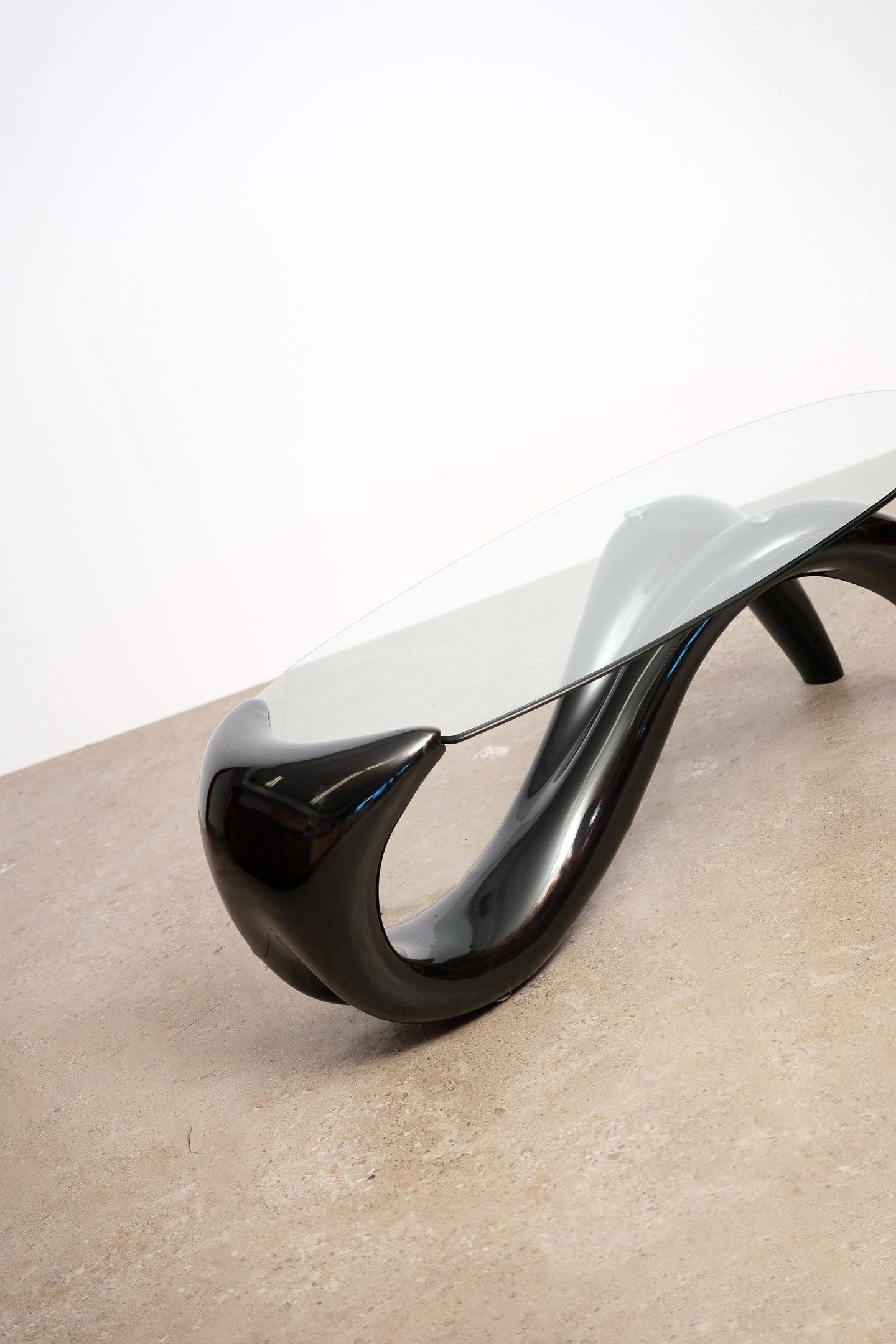 MCM Style Black Acrylic Coffee Table