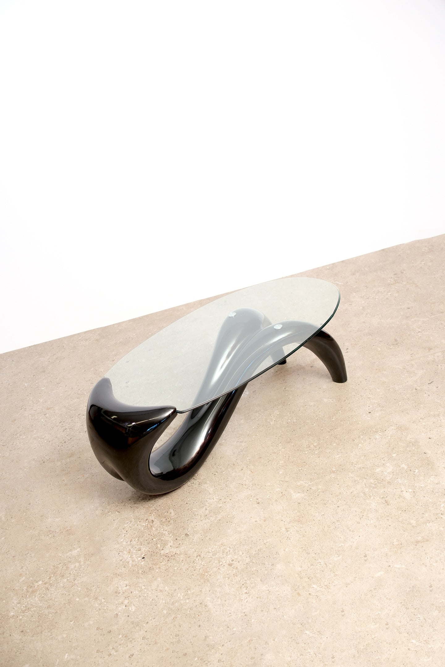 MCM Style Black Acrylic Coffee Table