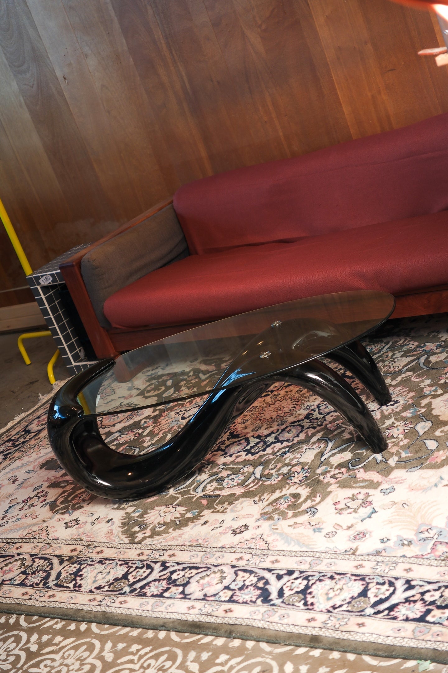 MCM Style Black Acrylic Coffee Table