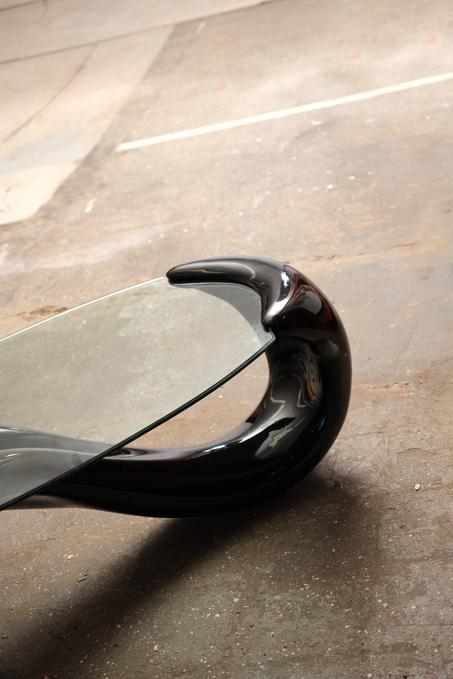 MCM Style Black Acrylic Coffee Table
