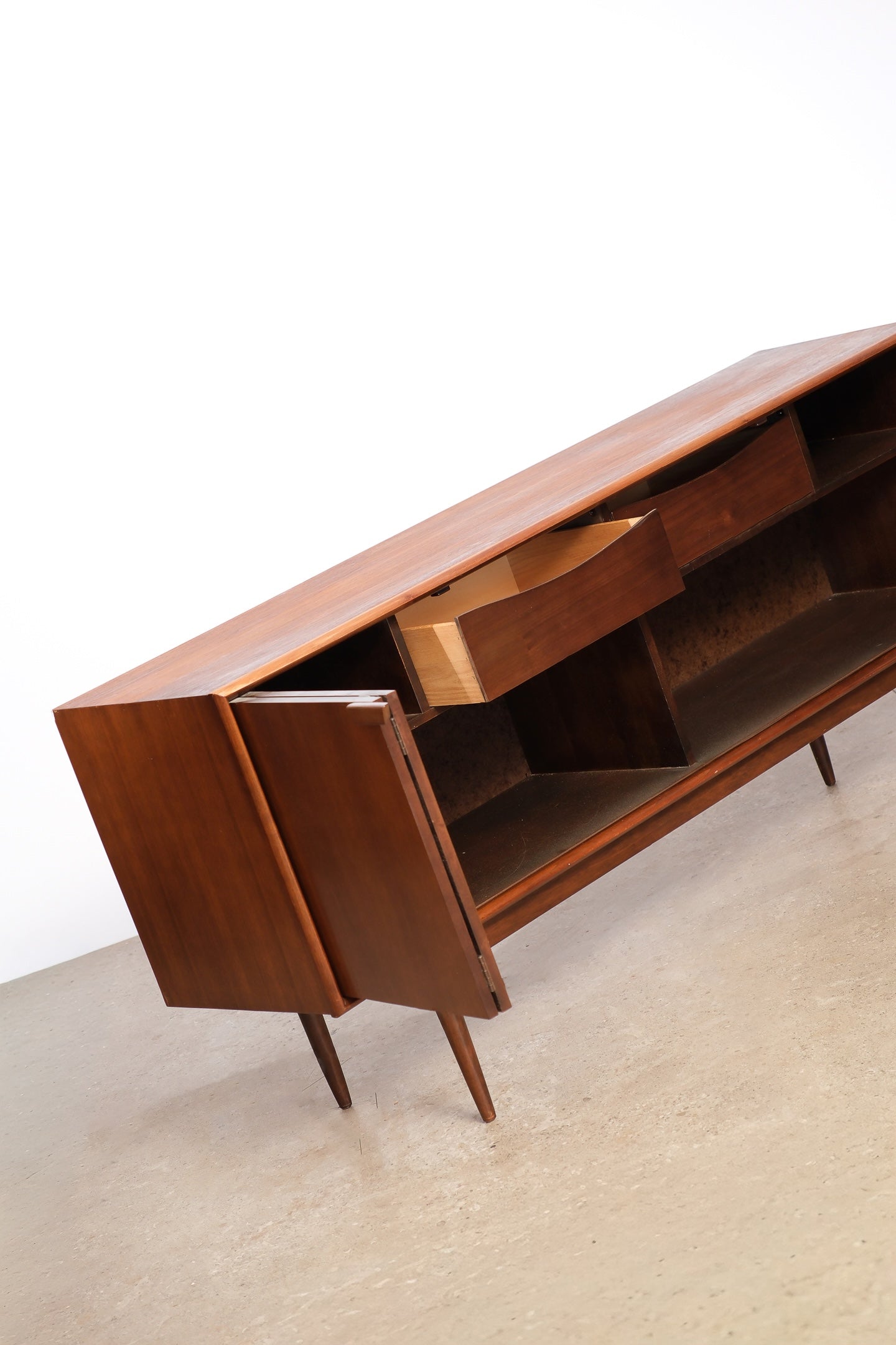 MCM Dark Walnut Credenza By Honderich