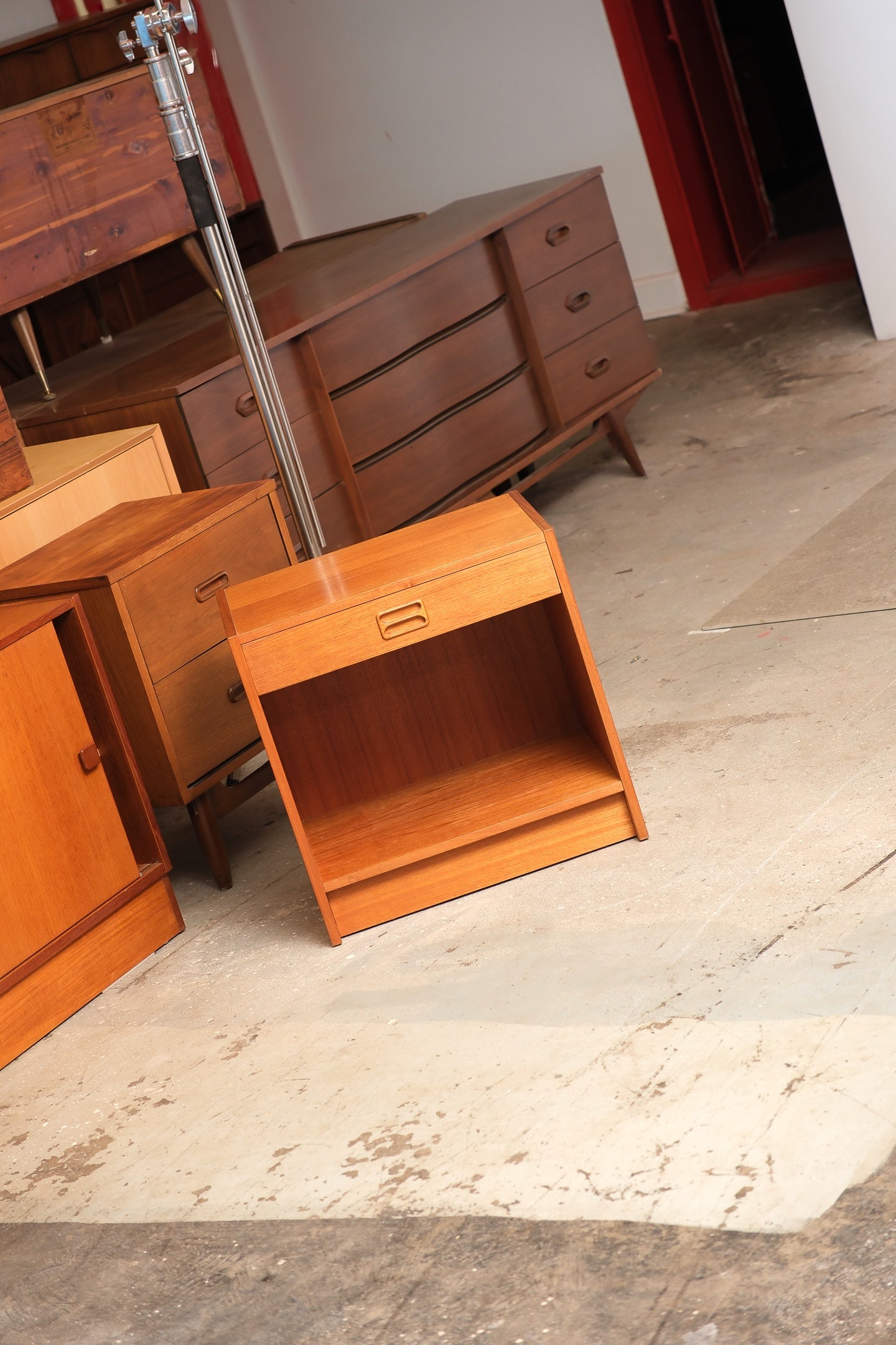 MCM Teak Nightstand By Domino Møbler