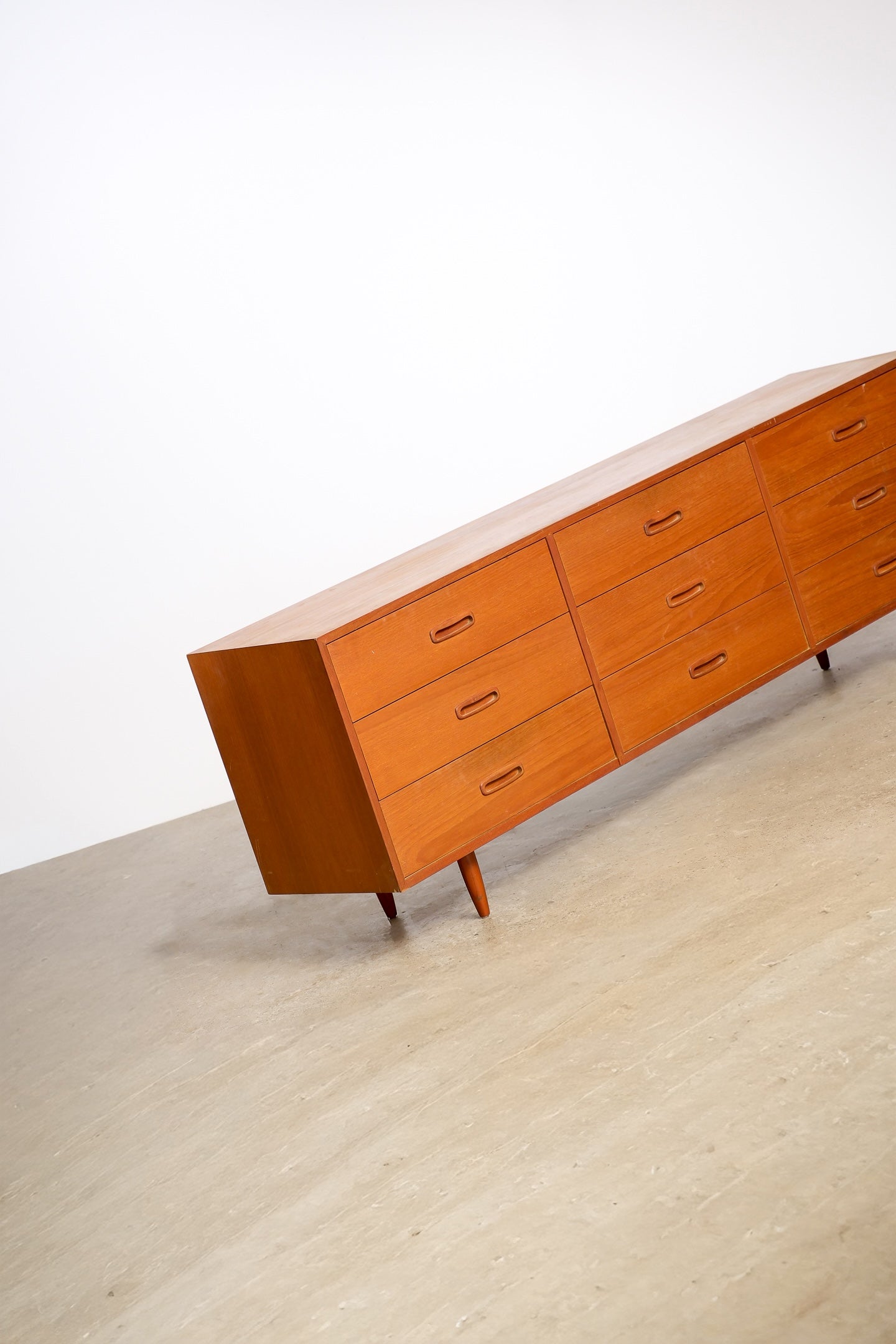 MCM Teak Minimalist Dresser By Domino Møbler