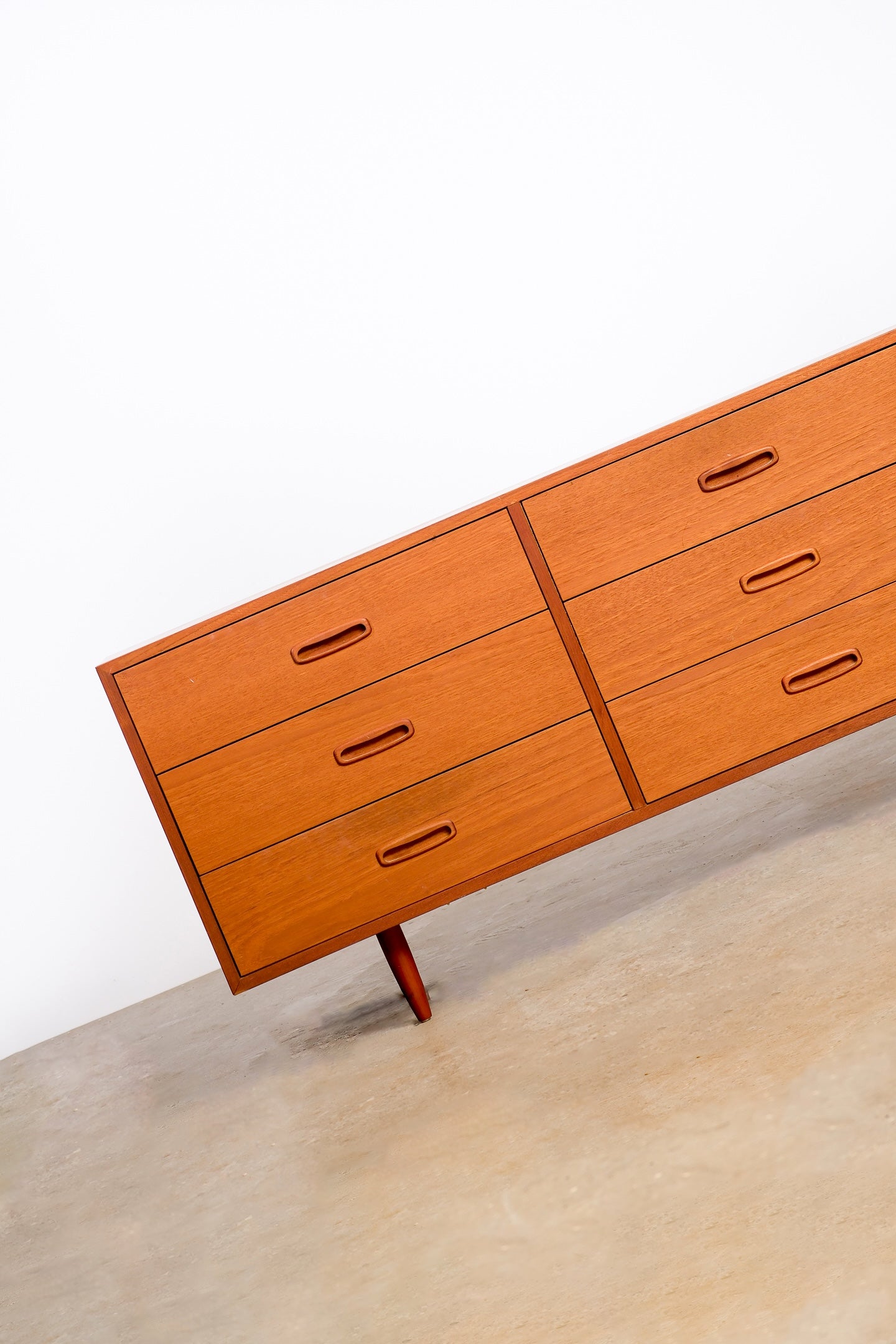 MCM Teak Minimalist Dresser By Domino Møbler