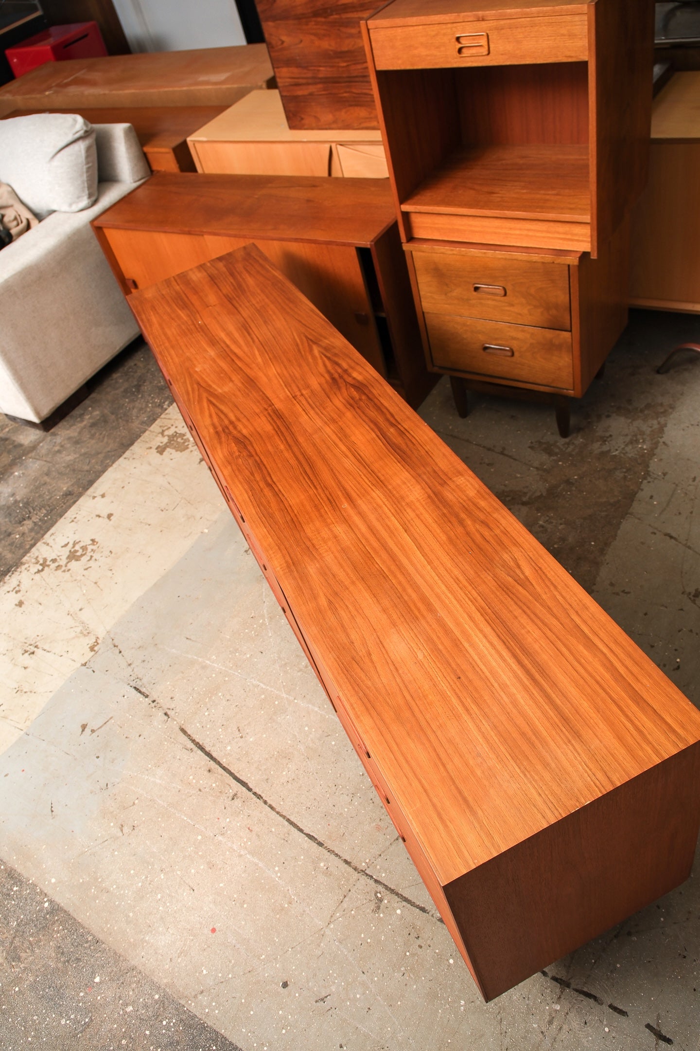 MCM Teak Minimalist Dresser By Domino Møbler