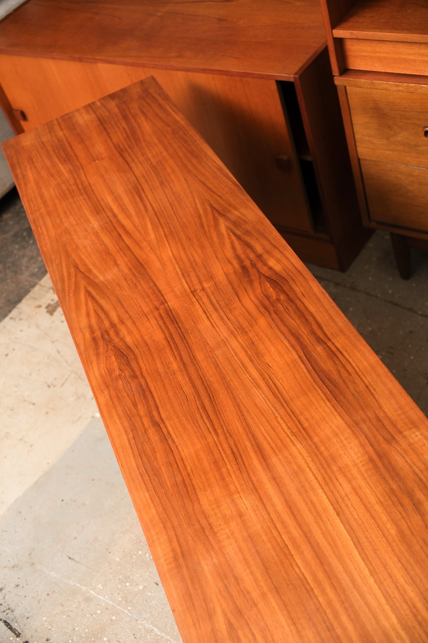 MCM Teak Minimalist Dresser By Domino Møbler