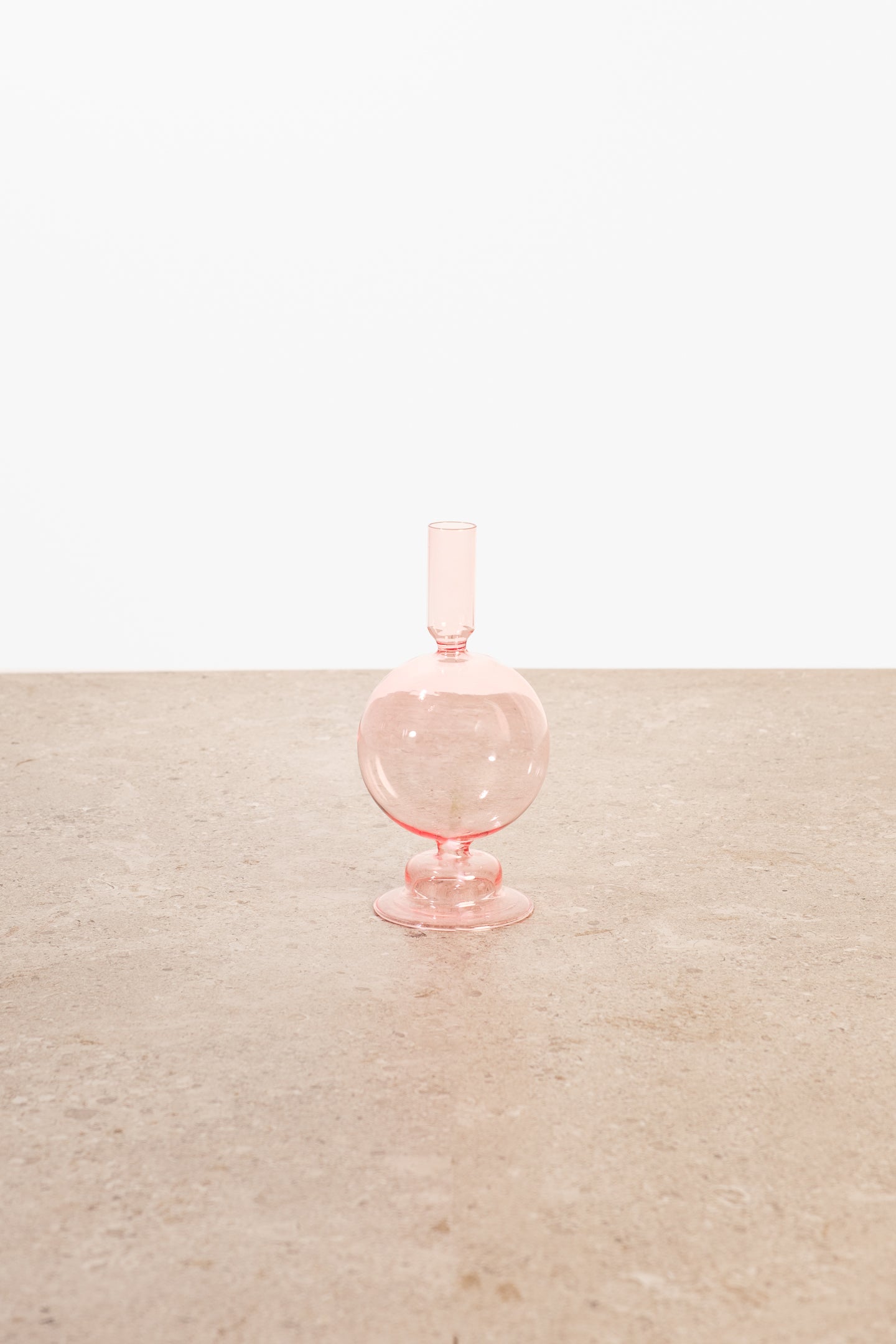 Pink Minimalist Glass Candle Holder