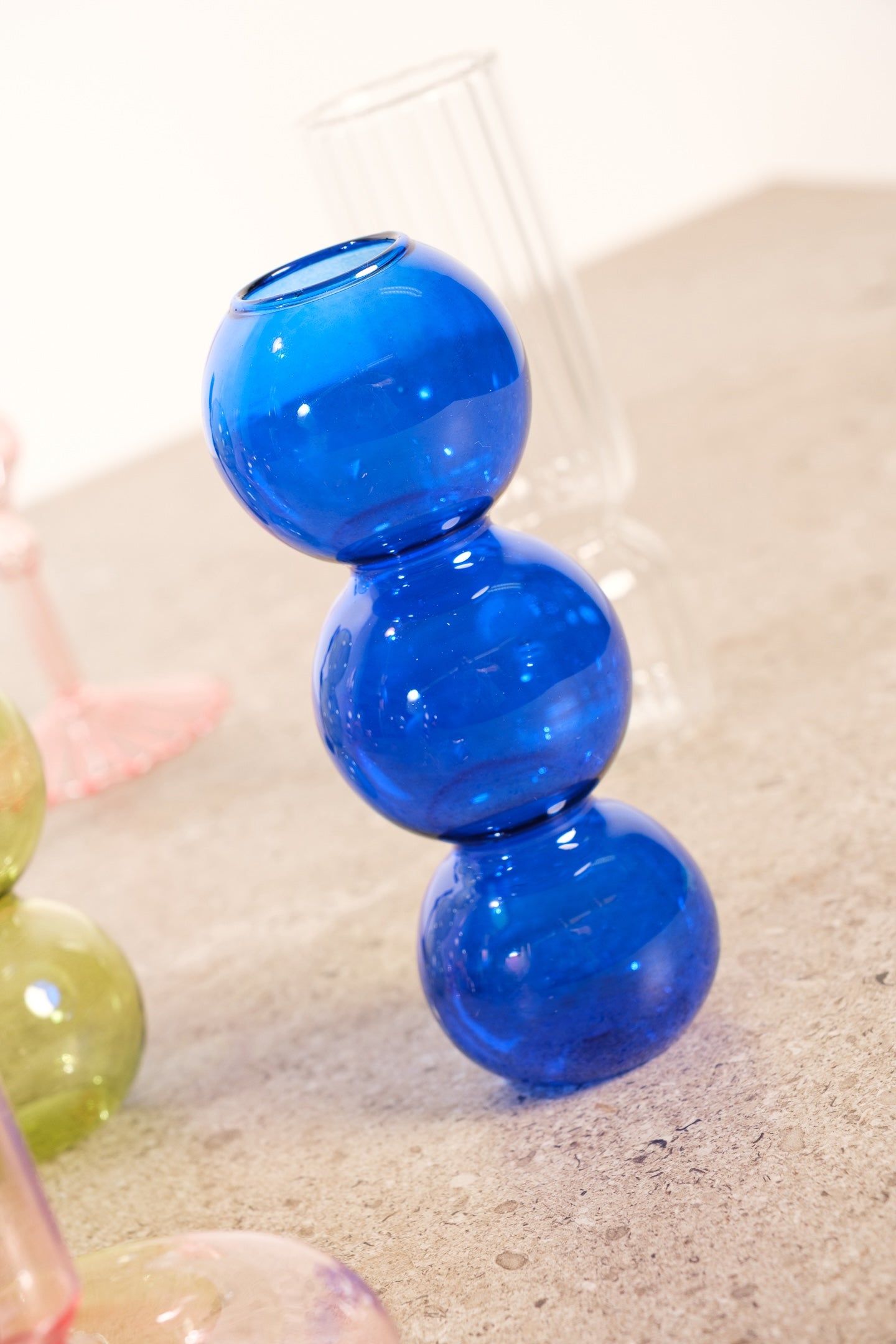 Blue Ceramic Glass Plant Holder