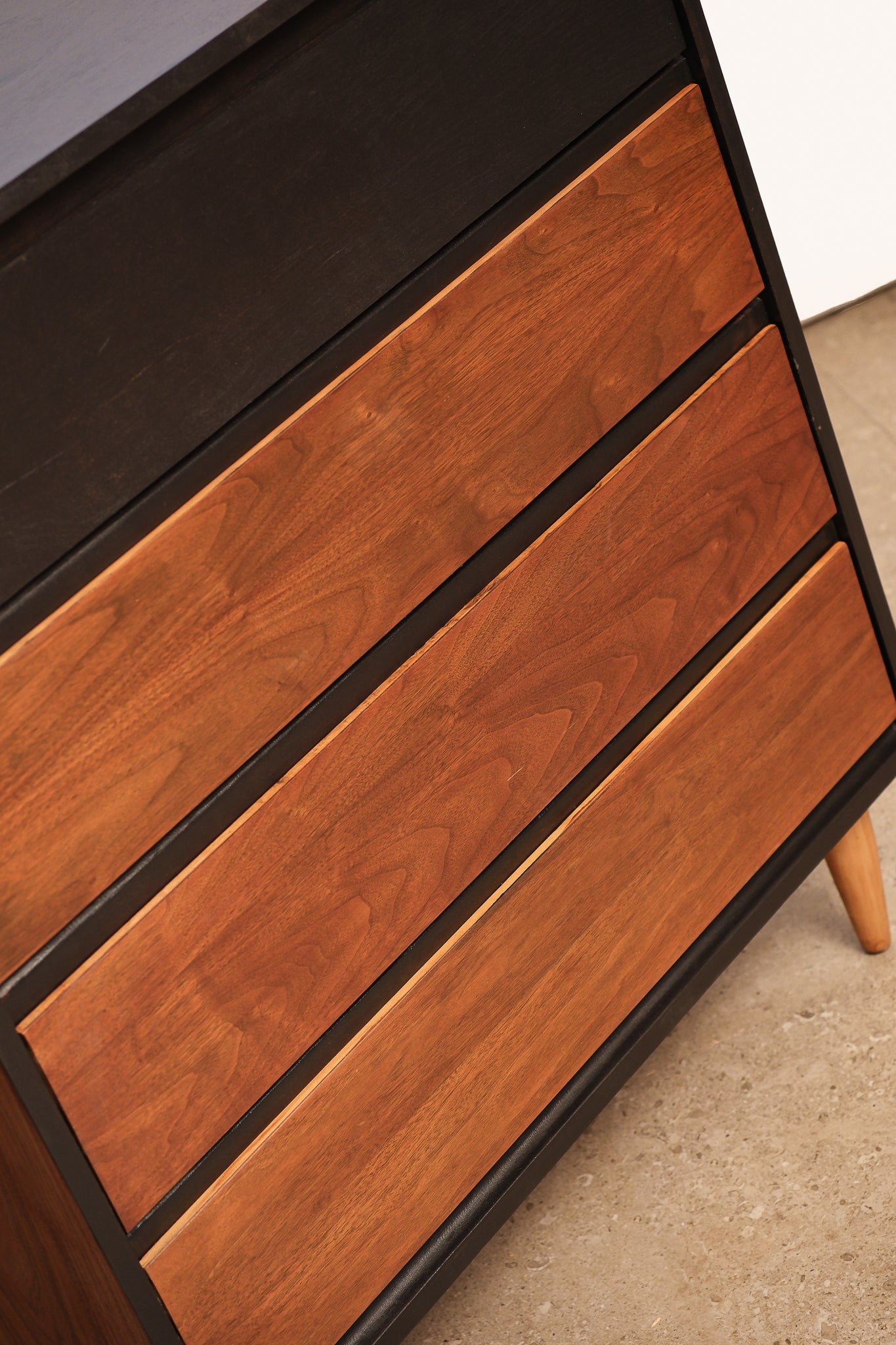 MCM Dark Walnut Tallboy Dresser