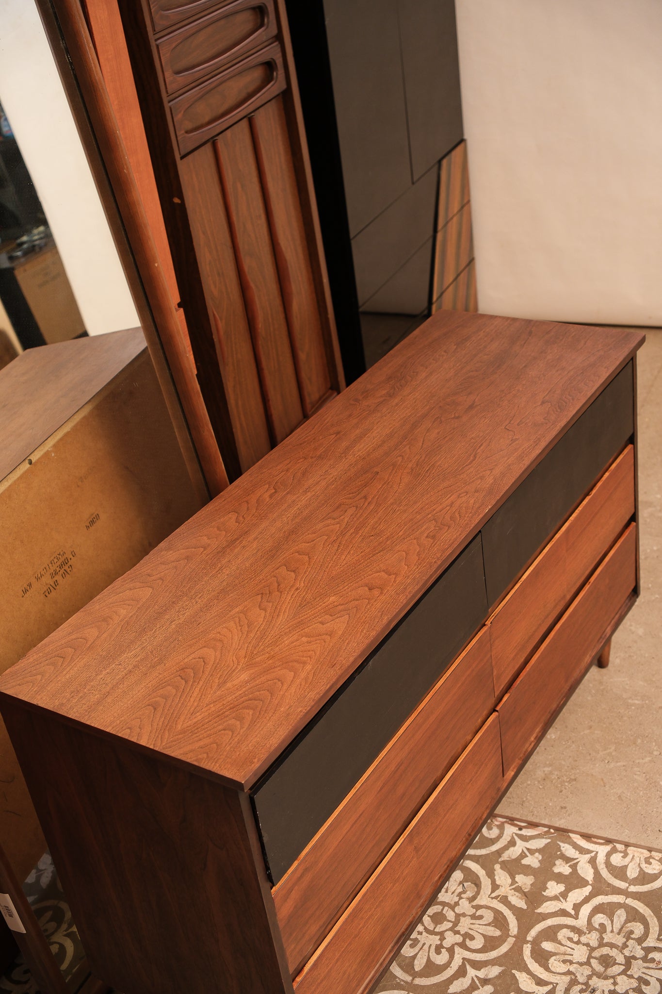 MCM Dark Walnut Wide Dresser
