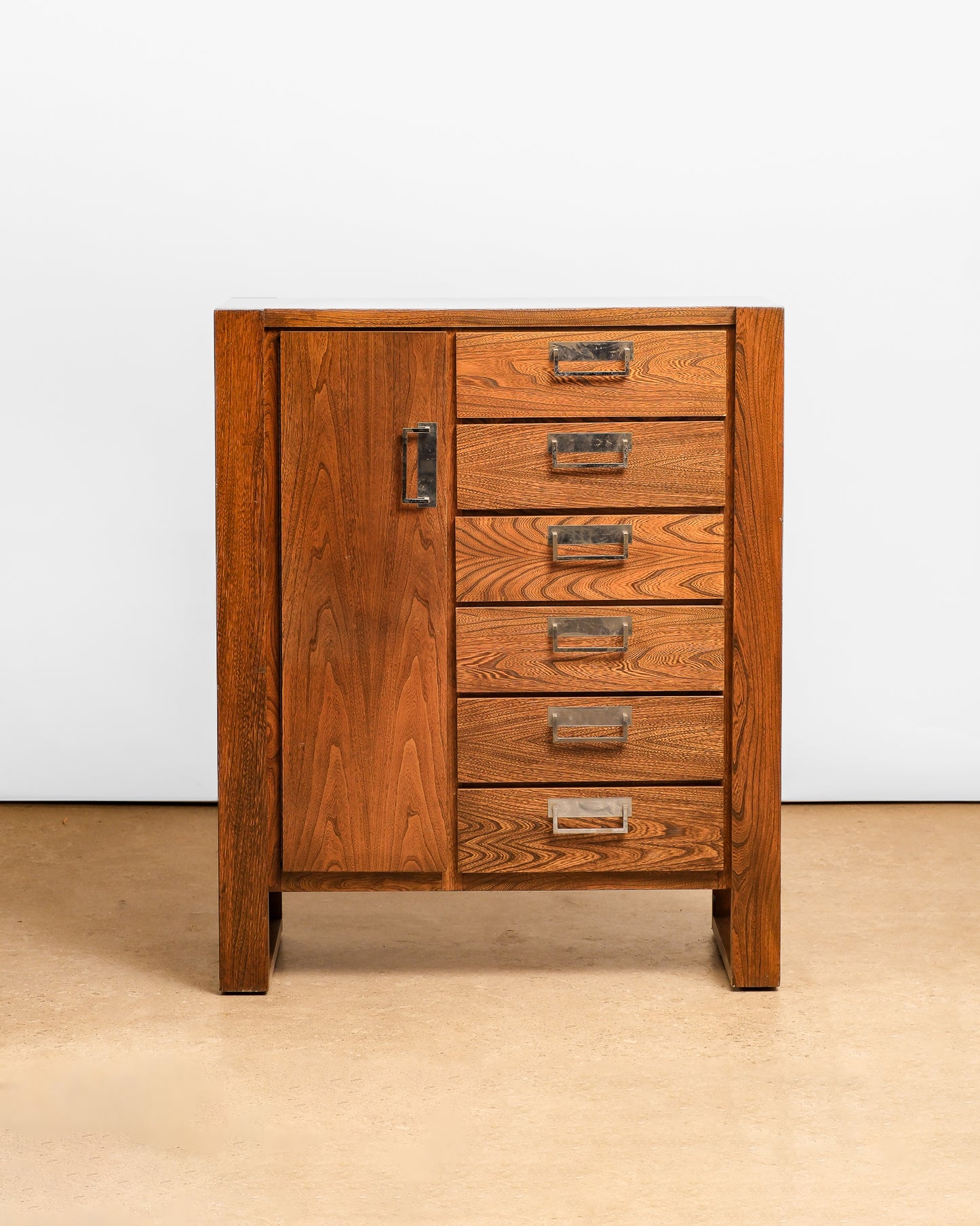MCM Dark Walnut Tallboy Dresser By Princeville