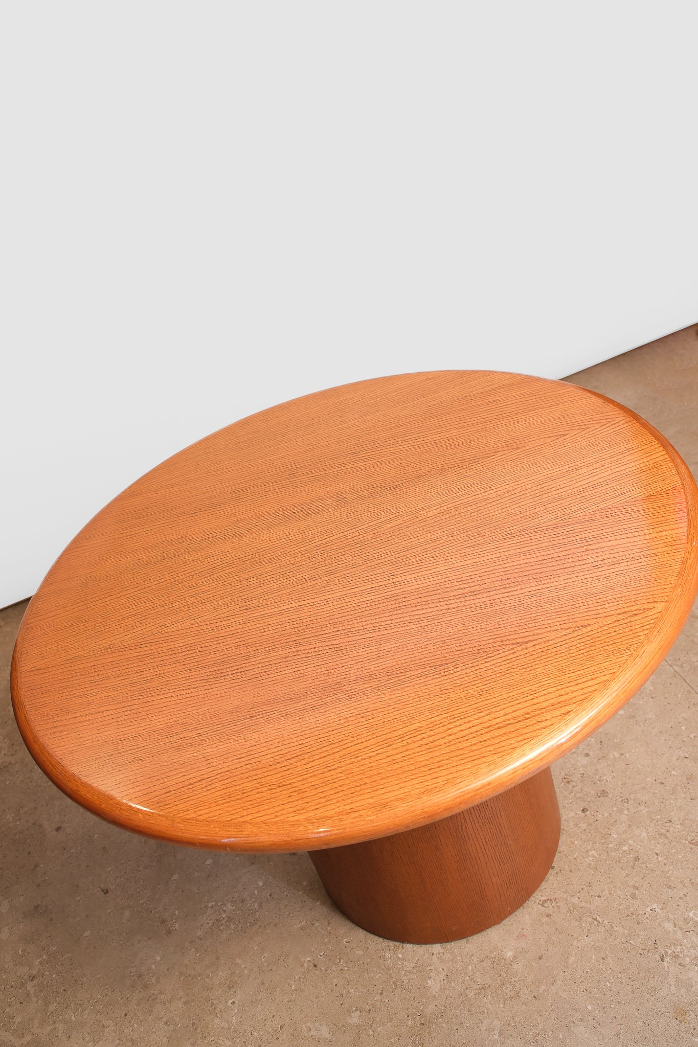 MCM Solid Oak Round Dining Table