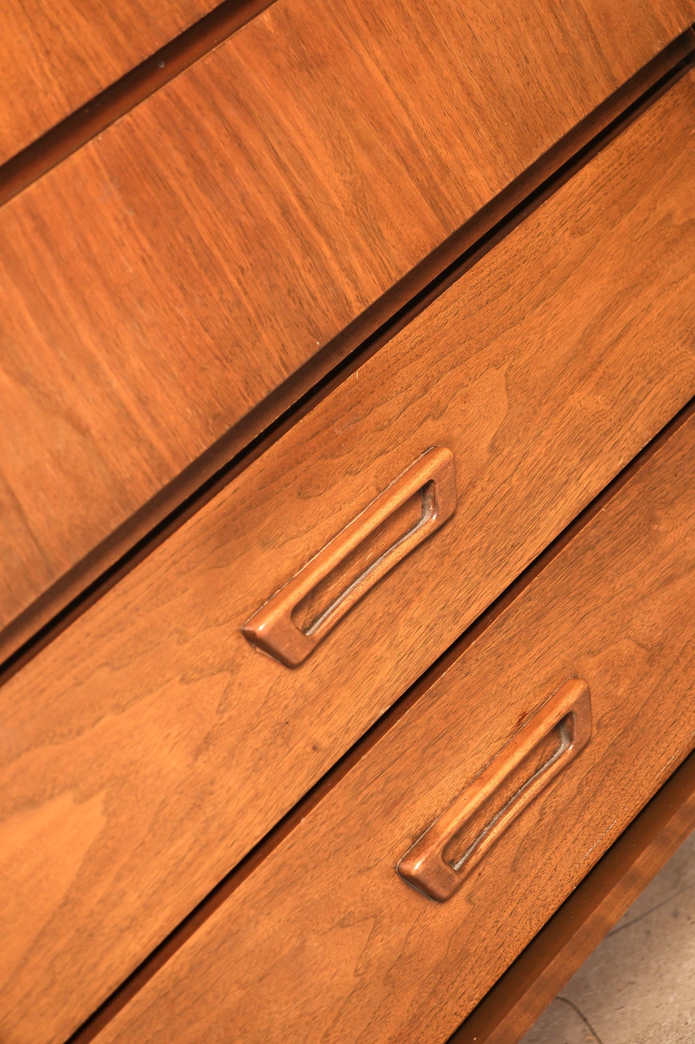 MCM Dark Walnut Tallboy Dresser By Vic Art