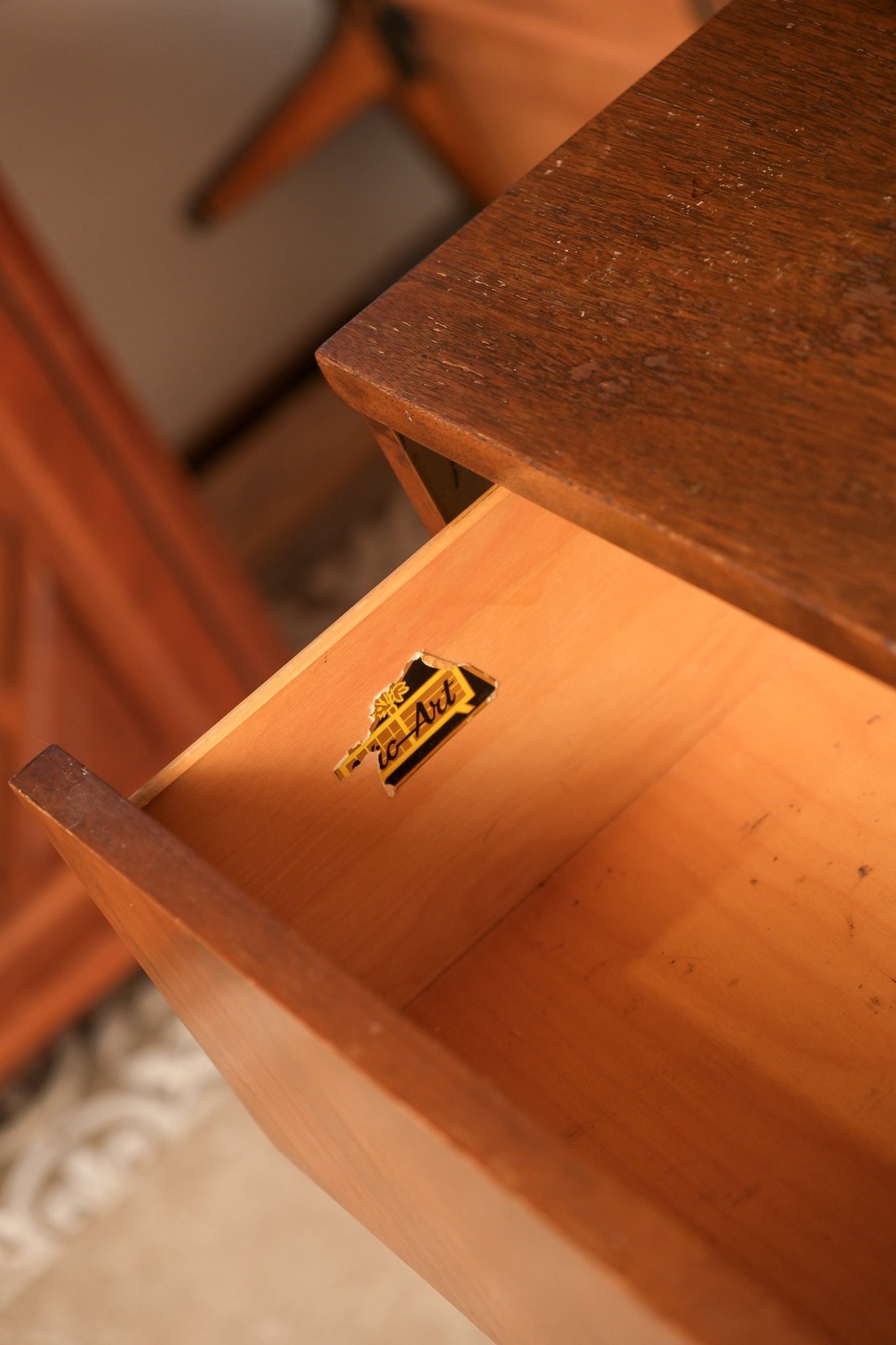 MCM Dark Walnut Tallboy Dresser By Vic Art