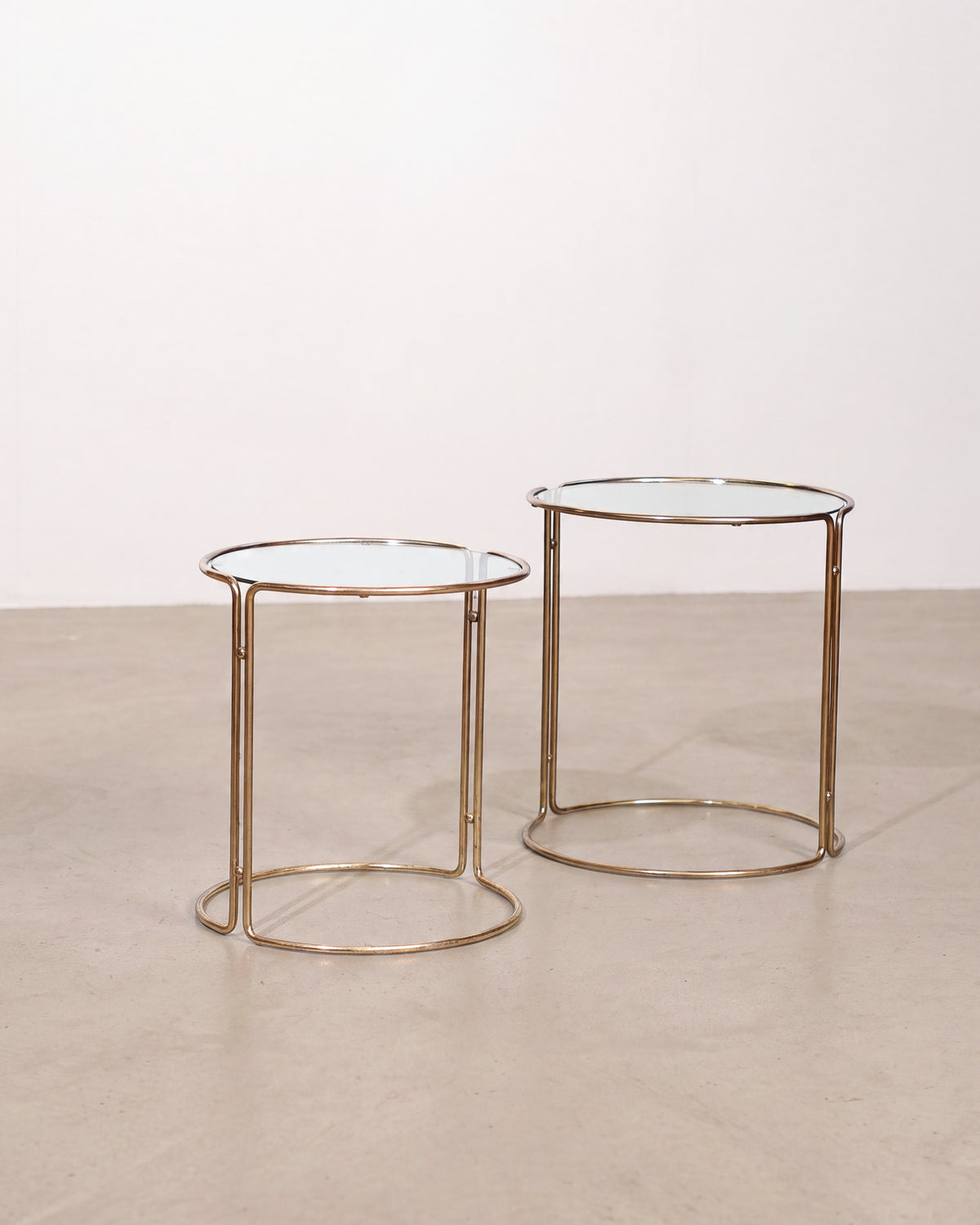 Vintage Glass Side Table Set