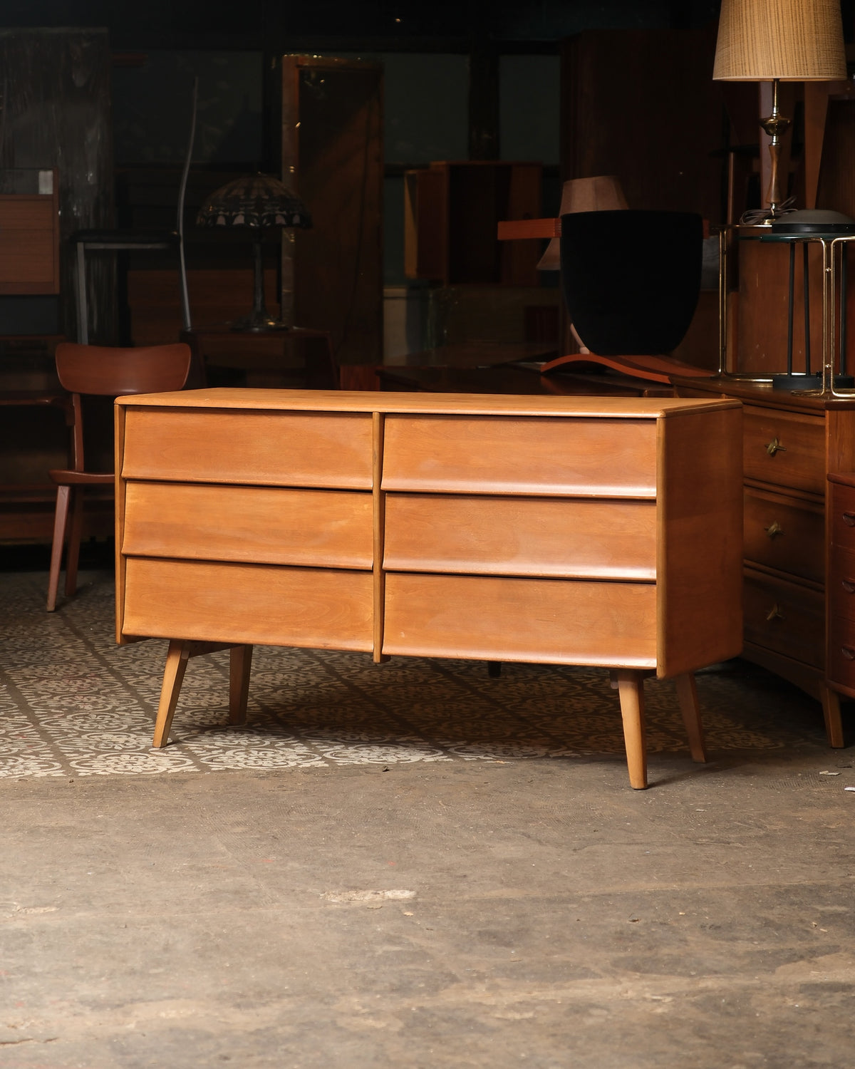 Vintage Solid Maple 6-Drawer Dresser by Vilas