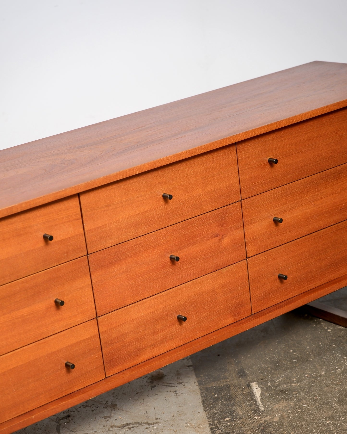 Vintage Teak 9-Drawer Dresser by RS Associates