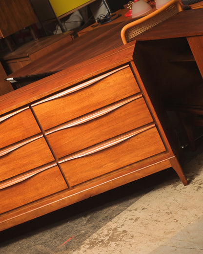 MCM Restored Walnut 9-Drawer Dresser