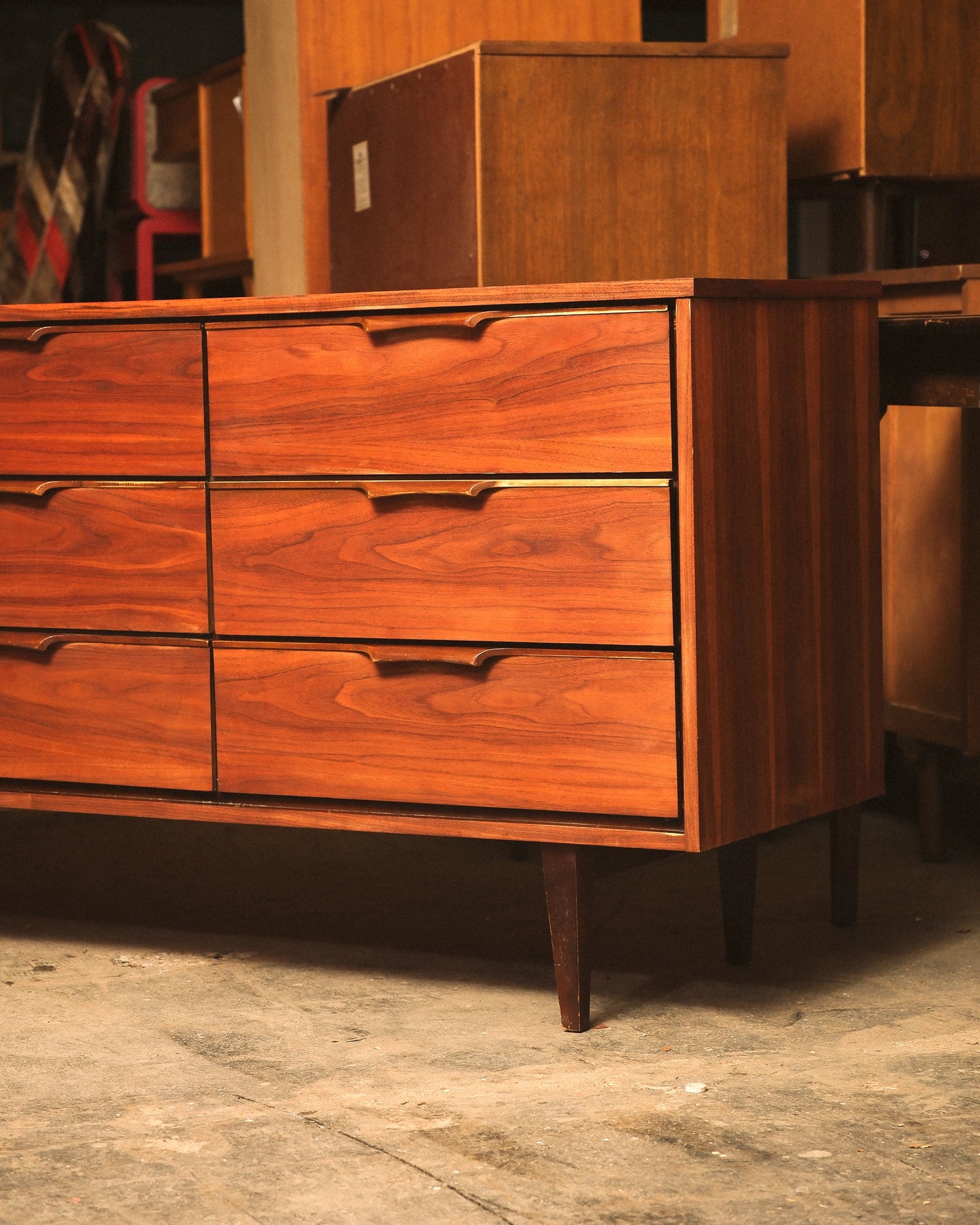 MCM Modernist Dark Walnut Restored Dresser