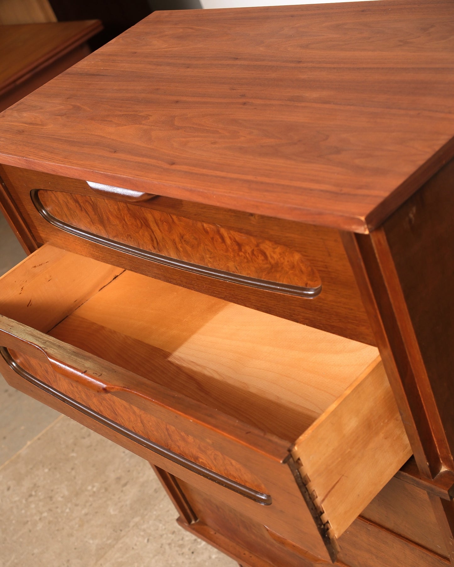 MCM Dark Walnut Tallboy Dresser