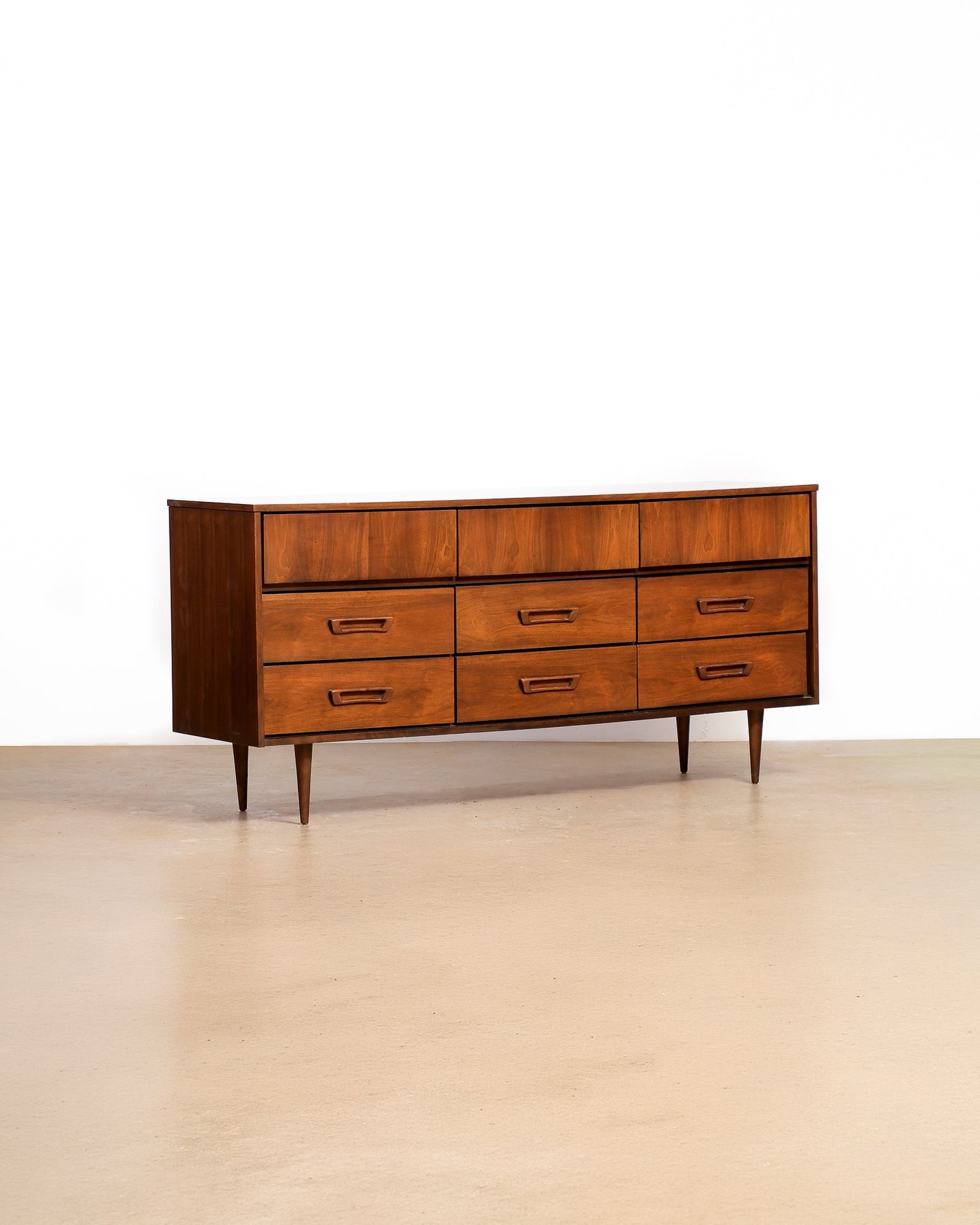 MCM Dark Walnut Dresser by Vic Art (1969)
