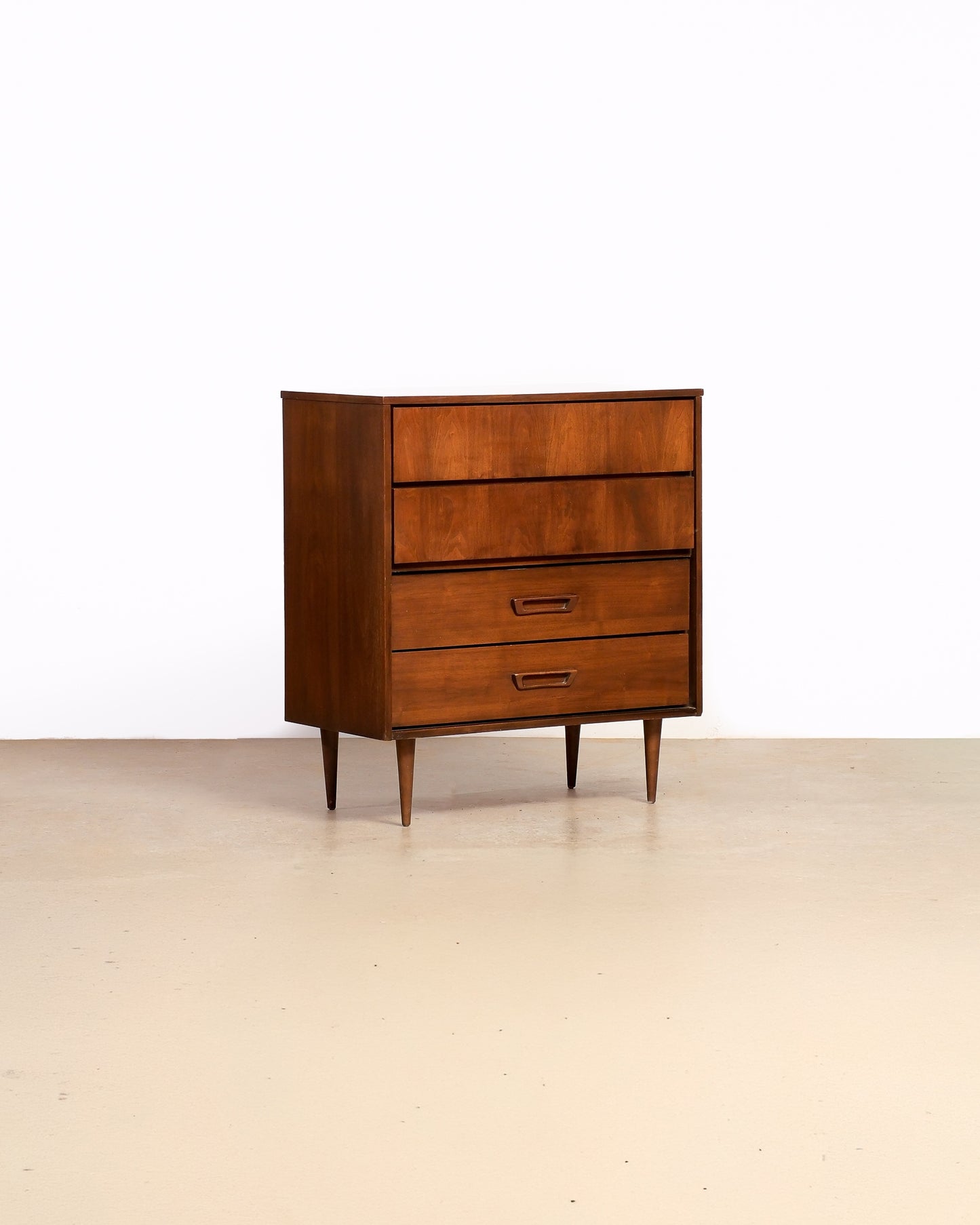 MCM Dark Walnut Tallboy by Vic Art (1969)
