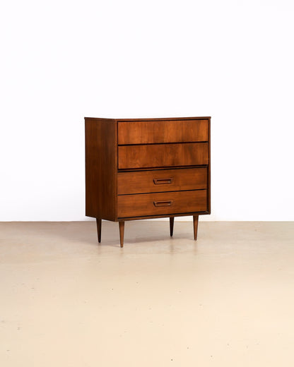 MCM Dark Walnut Tallboy by Vic Art (1969)