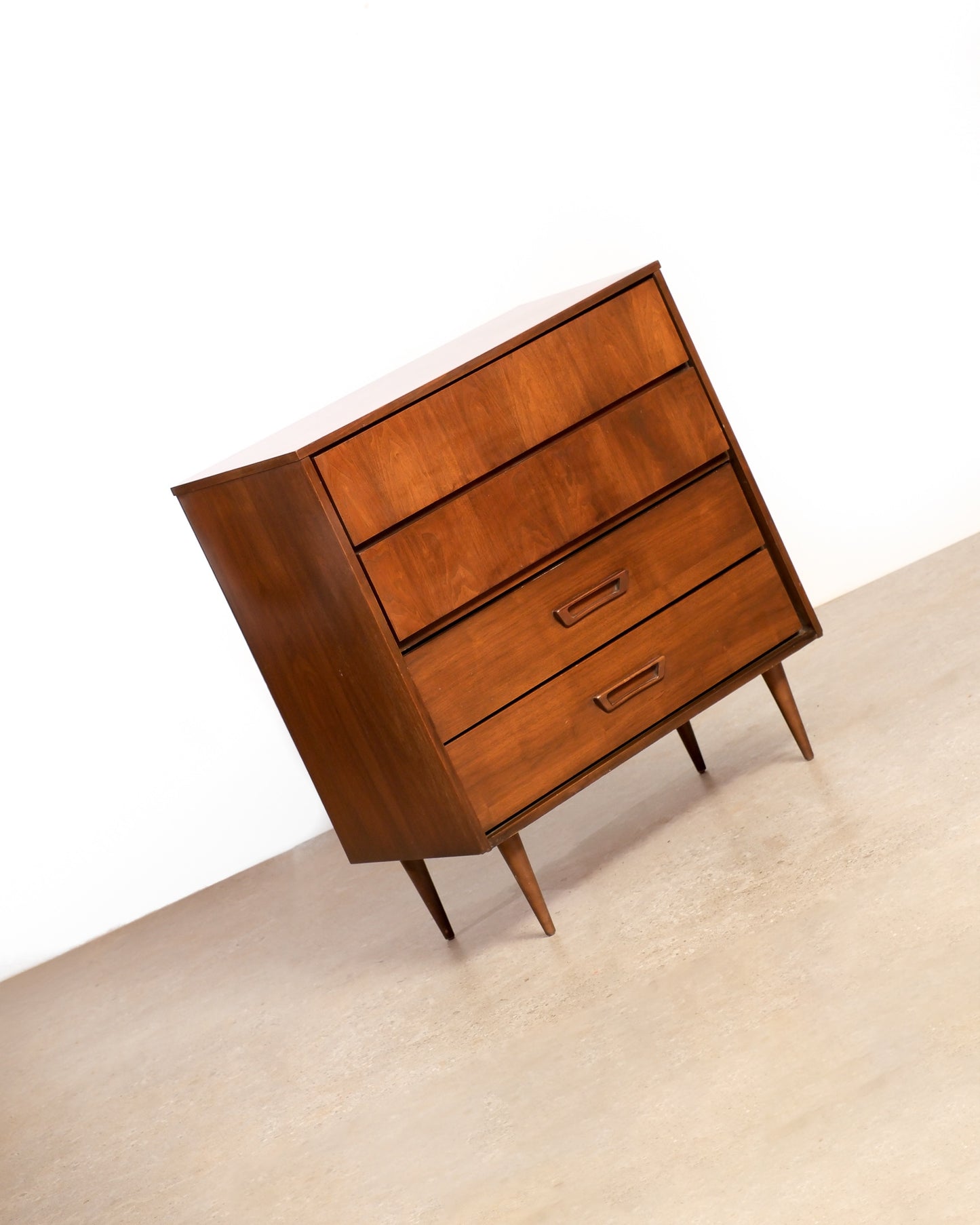 MCM Dark Walnut Tallboy by Vic Art (1969)