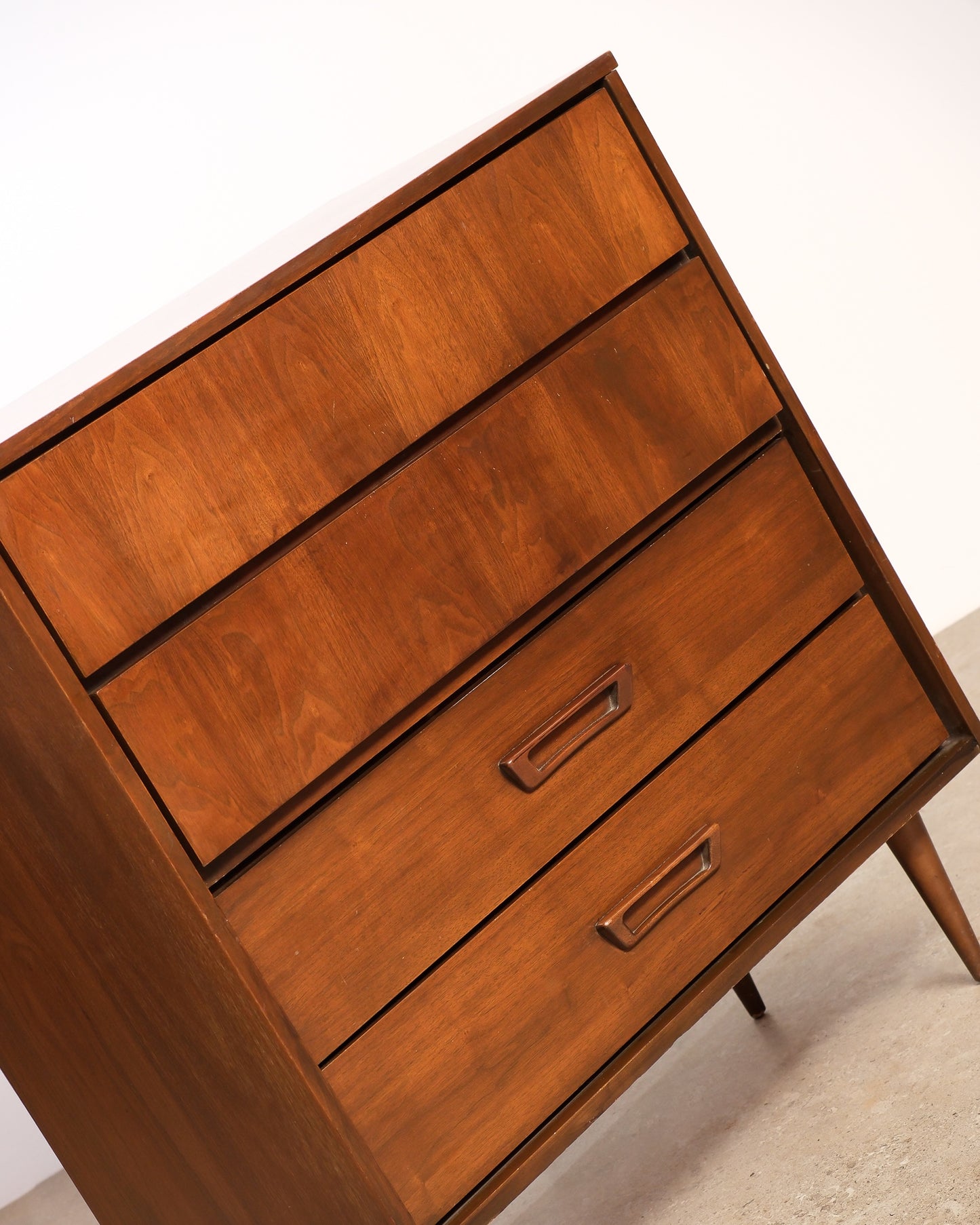 MCM Dark Walnut Tallboy by Vic Art (1969)