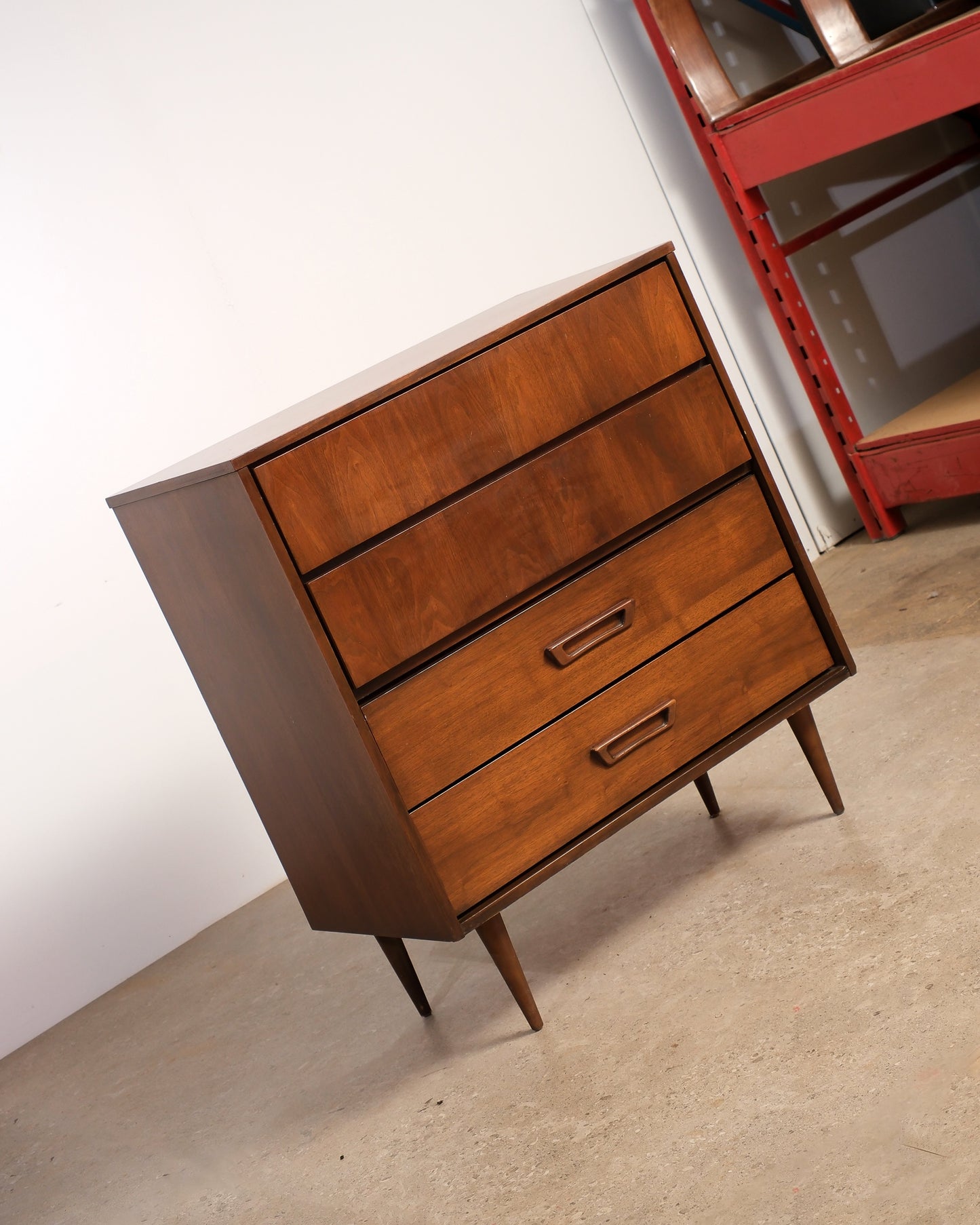 MCM Dark Walnut Tallboy by Vic Art (1969)