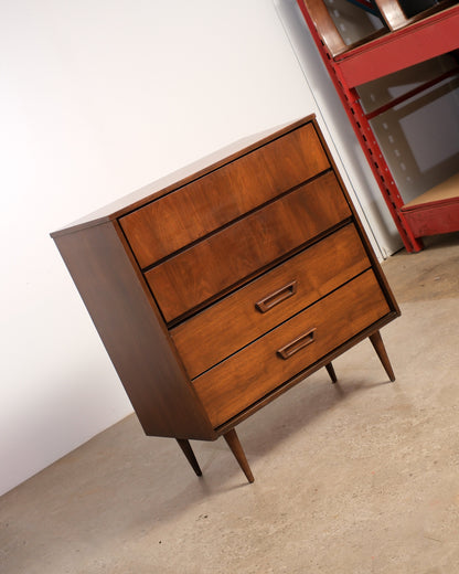 MCM Dark Walnut Tallboy by Vic Art (1969)