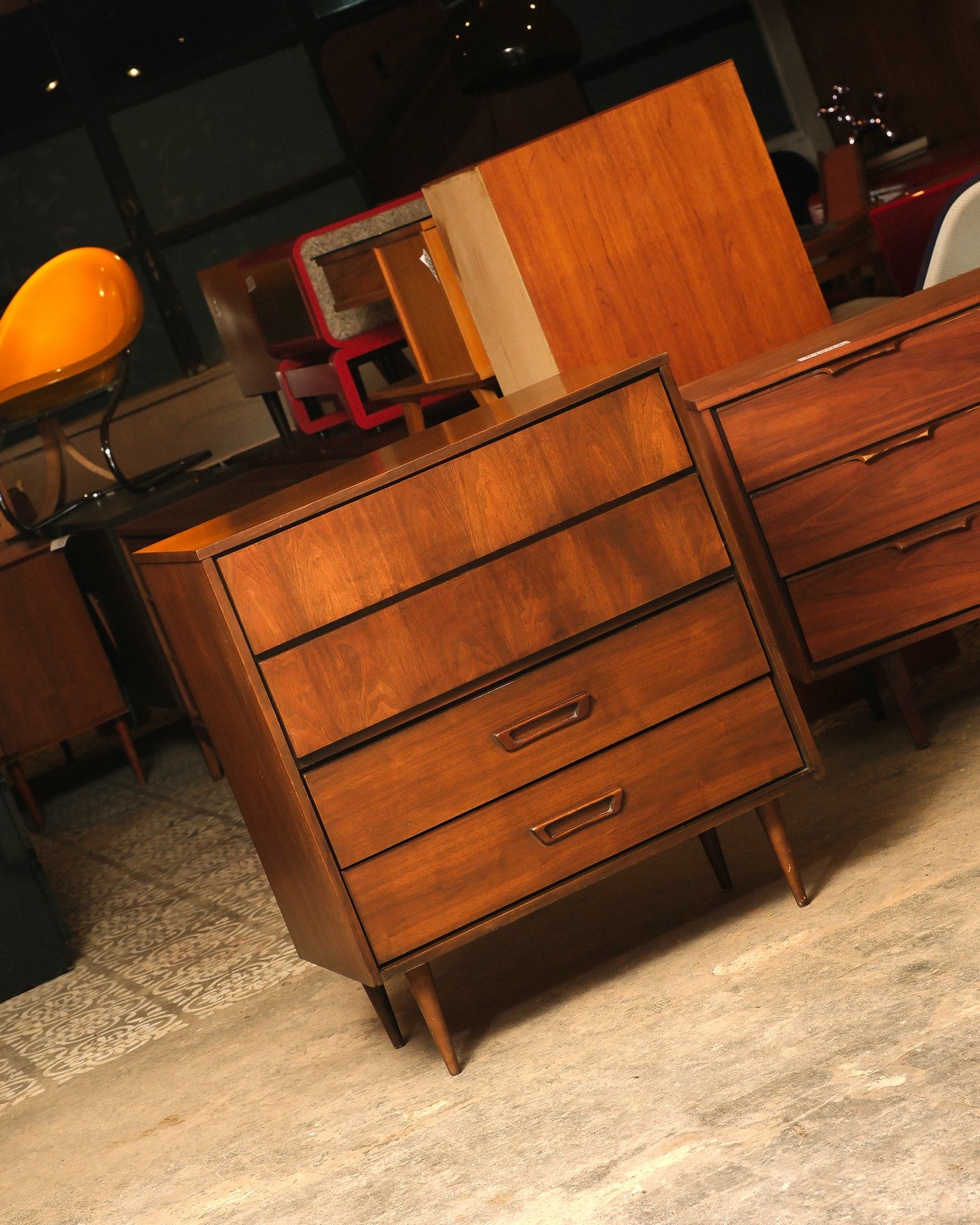 MCM Dark Walnut Tallboy by Vic Art (1969)