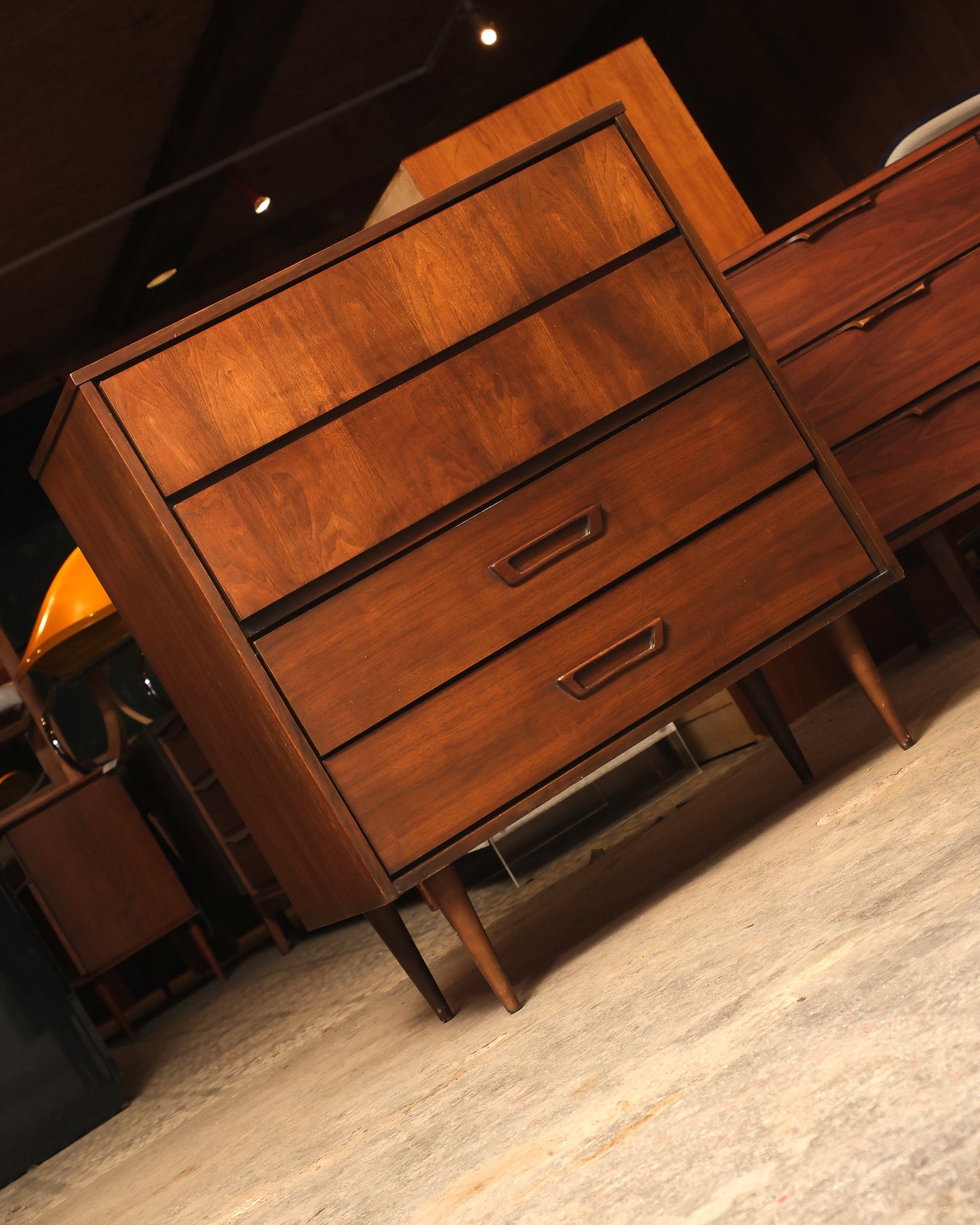 MCM Dark Walnut Tallboy by Vic Art (1969)