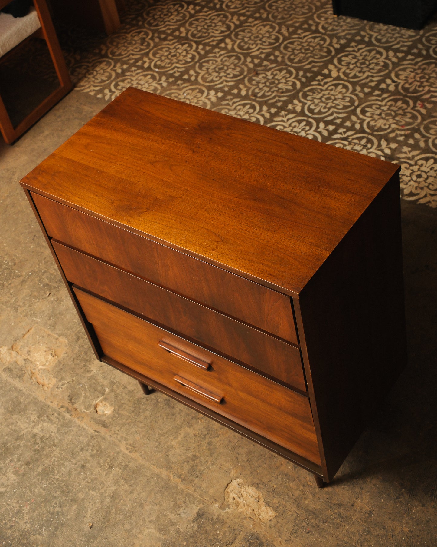 MCM Dark Walnut Tallboy by Vic Art (1969)