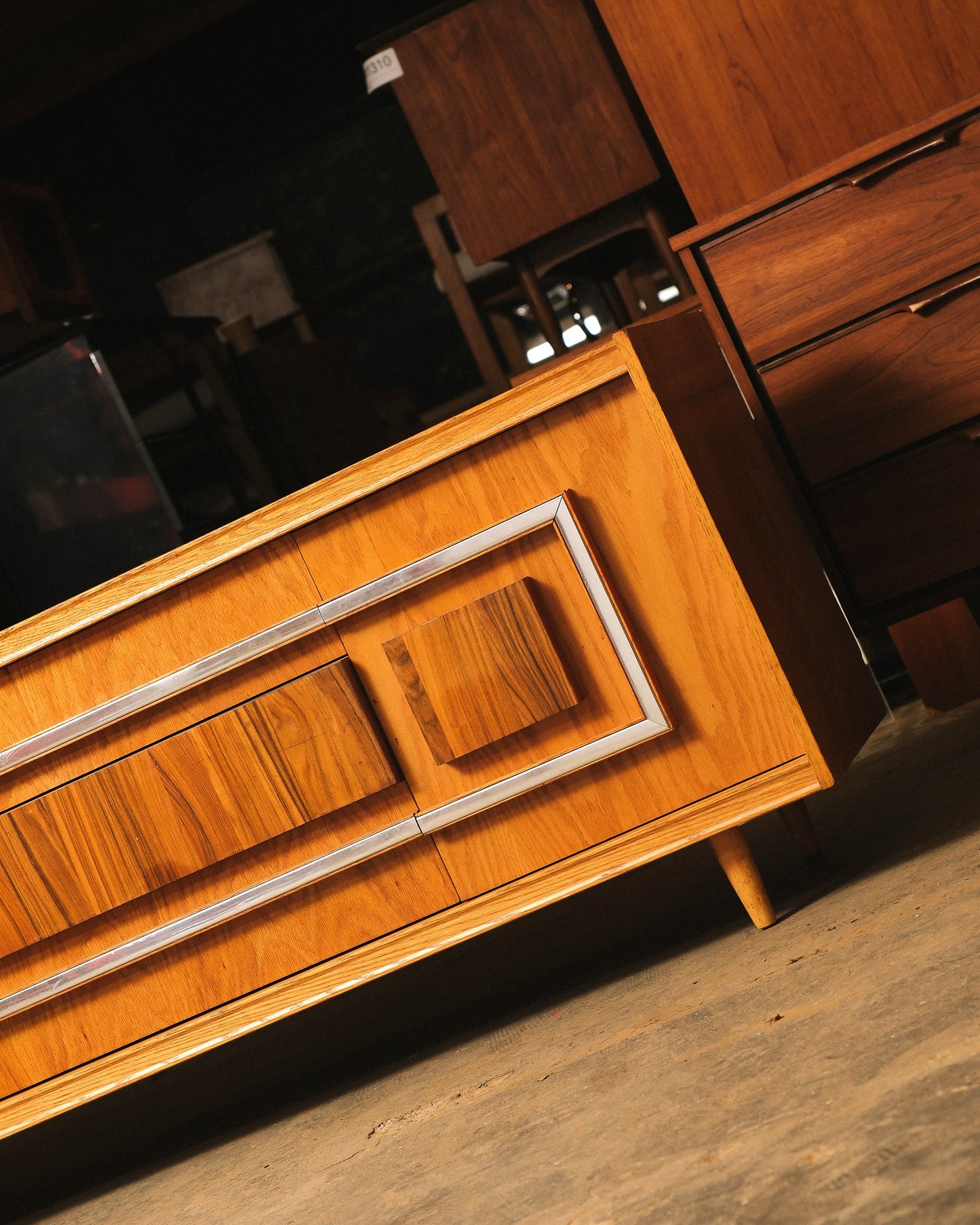 MCM Vintage Oak & Rosewood Credenza